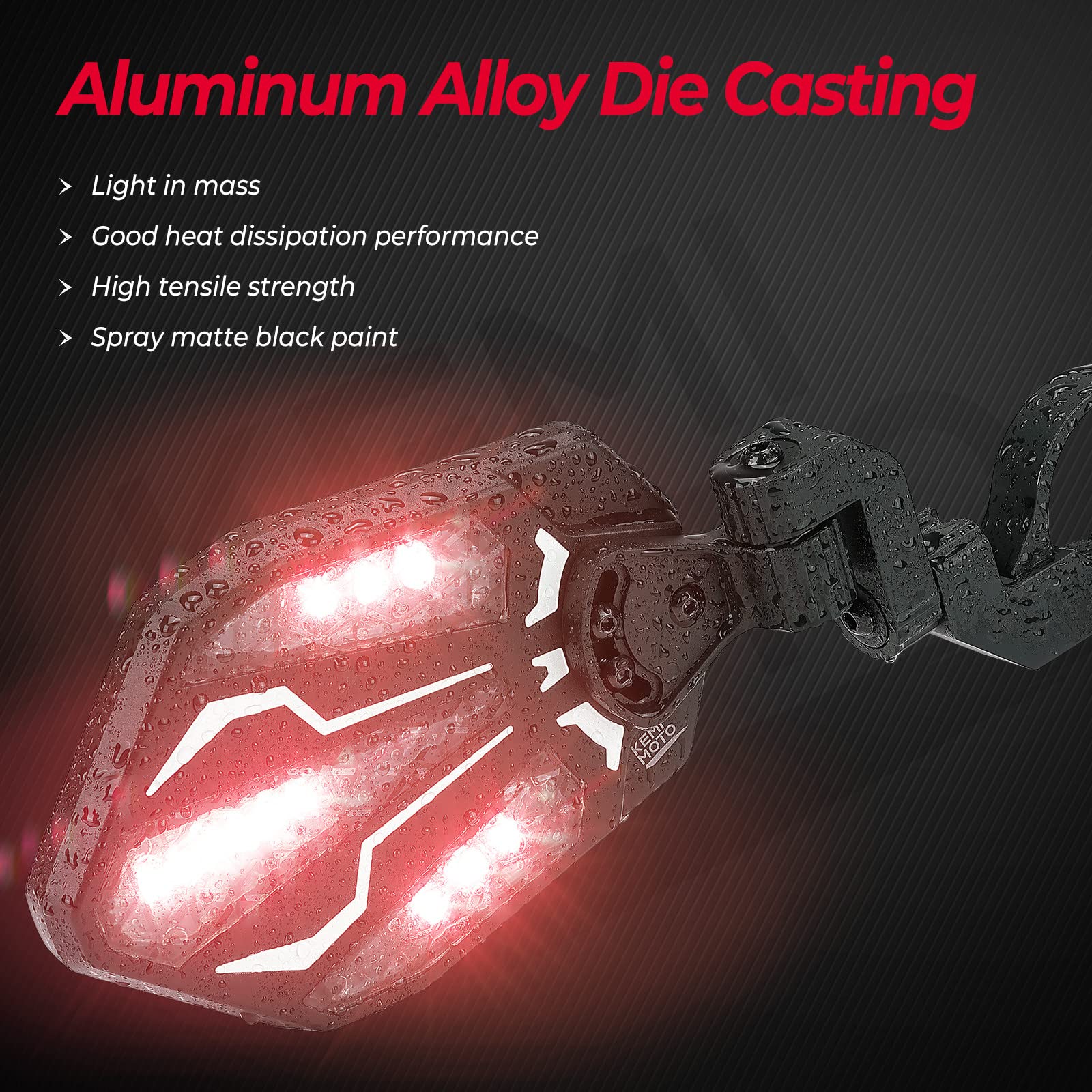 Aluminium RGB UTV Side Mirrors for Can Am Maverick X3/ RZR w/ 1.6"-2" Roll Bar (1 pair) - Image 5