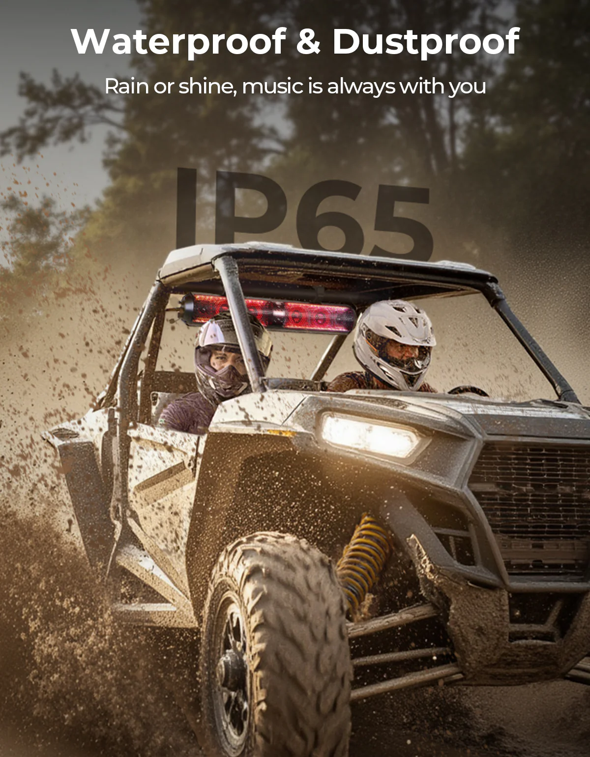 RGB UTV Soundbar, 28" SXS Speaker for Can Am Maverick X3/ RZR w/ 1.56"- 2.25" Roll Bar - Image 8
