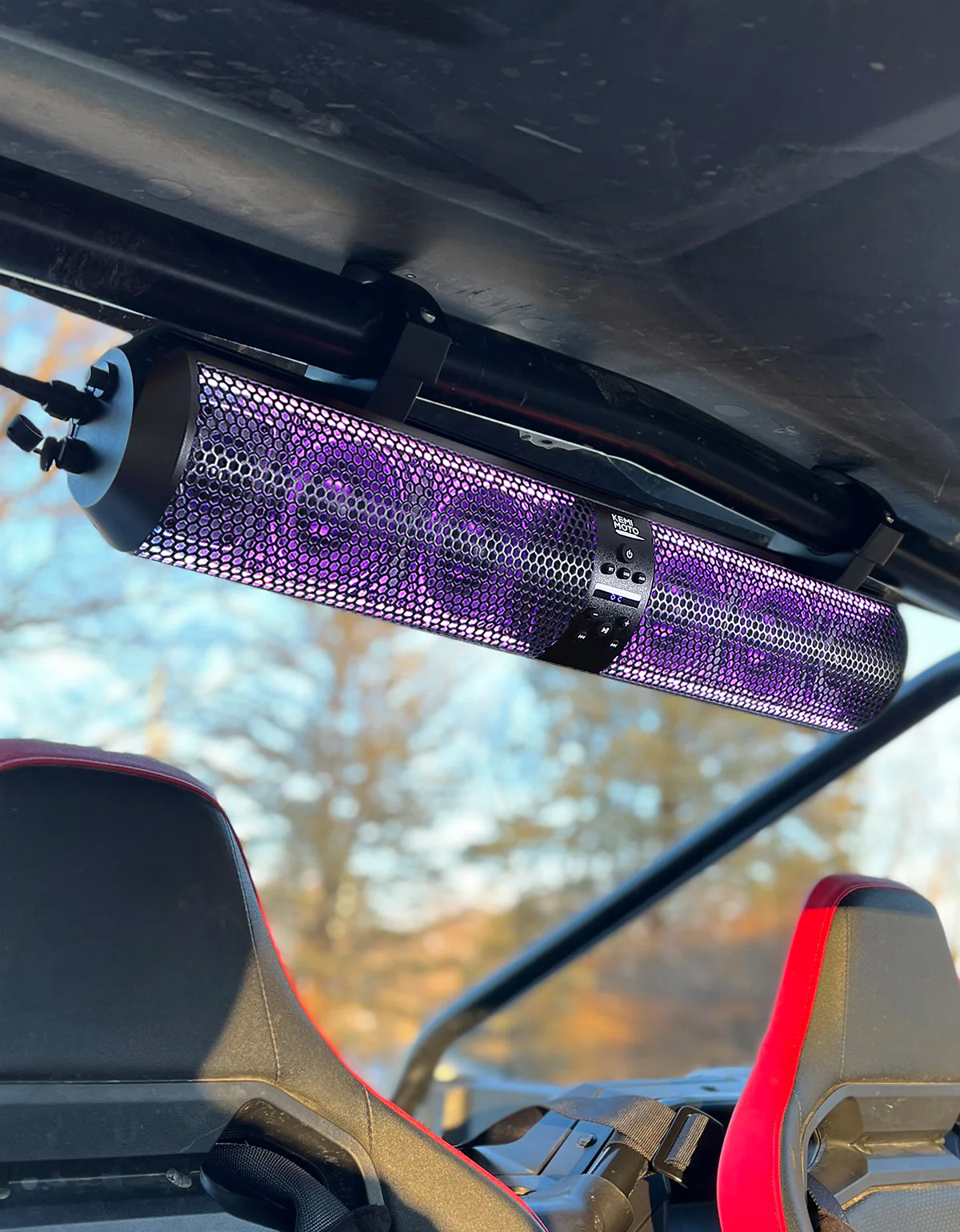 RGB UTV Soundbar, 28" SXS Speaker for Can Am Maverick X3/ RZR w/ 1.56"- 2.25" Roll Bar - Image 9