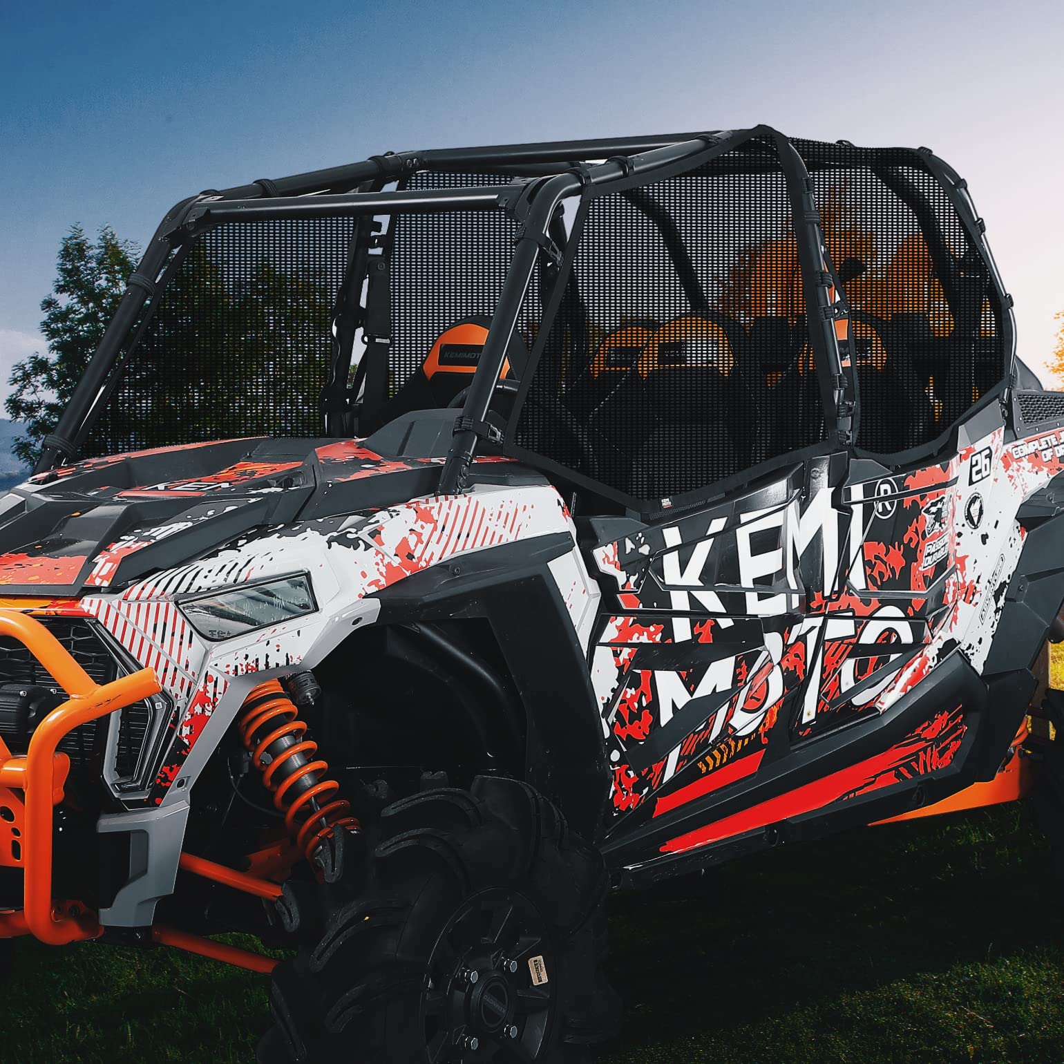 PVC Mesh Window Nets Door Nets for Polaris RZR XP 1000 4 Door 2014-2023 - Image 7