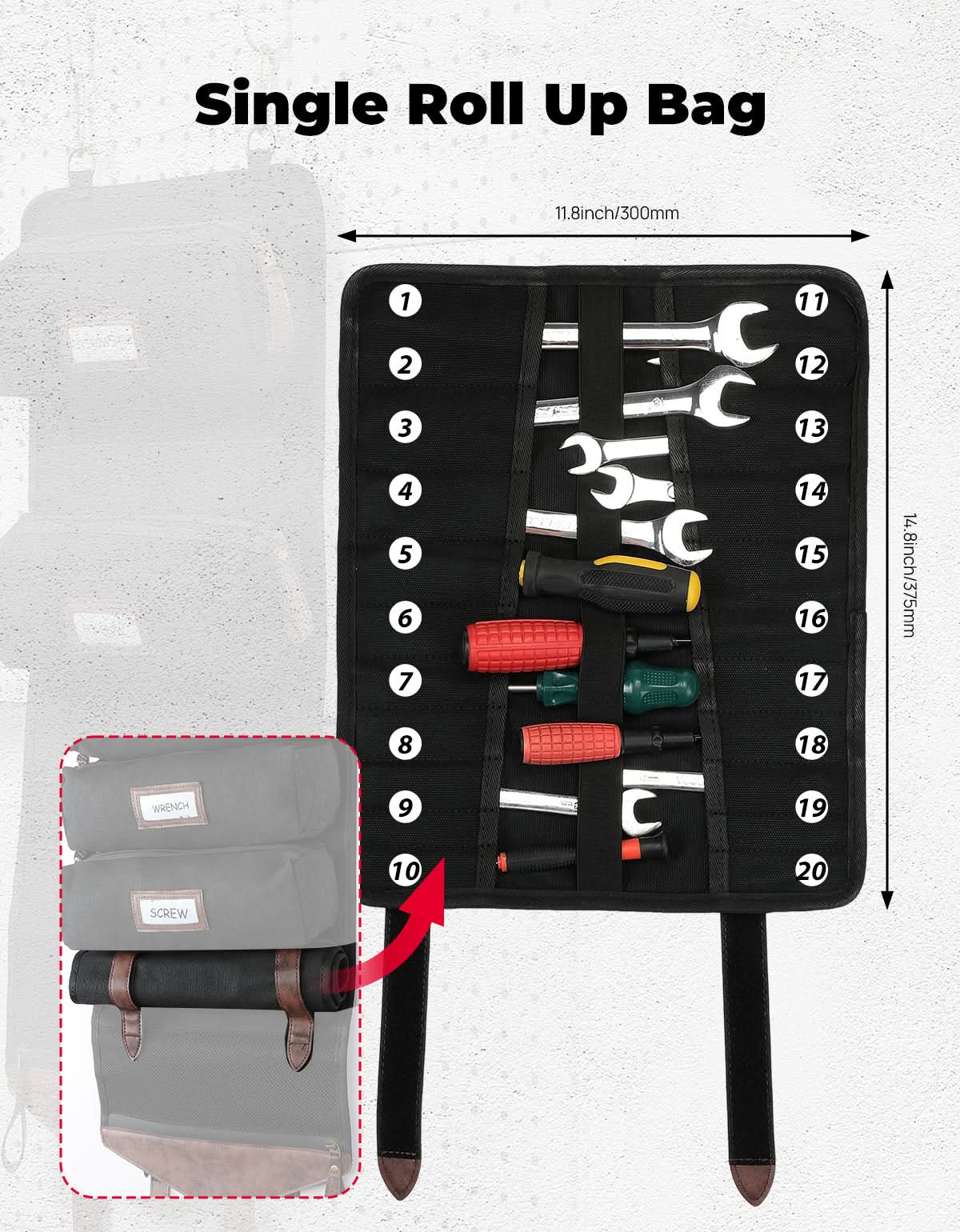 Roll Up Tool Bag for Motorcycle|ATV|UTV - Image 3