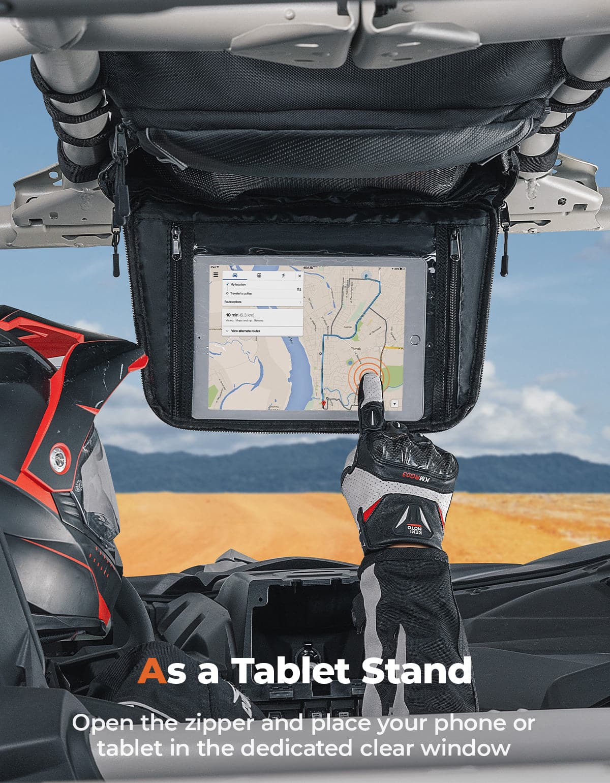 Roof Storage Bag with Tablet Holder for Can-Am Maverick X3 / X3 MAX - Image 2