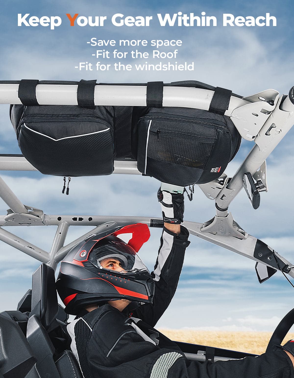 Roof Storage Bag with Tablet Holder for Can-Am Maverick X3 / X3 MAX - Image 4