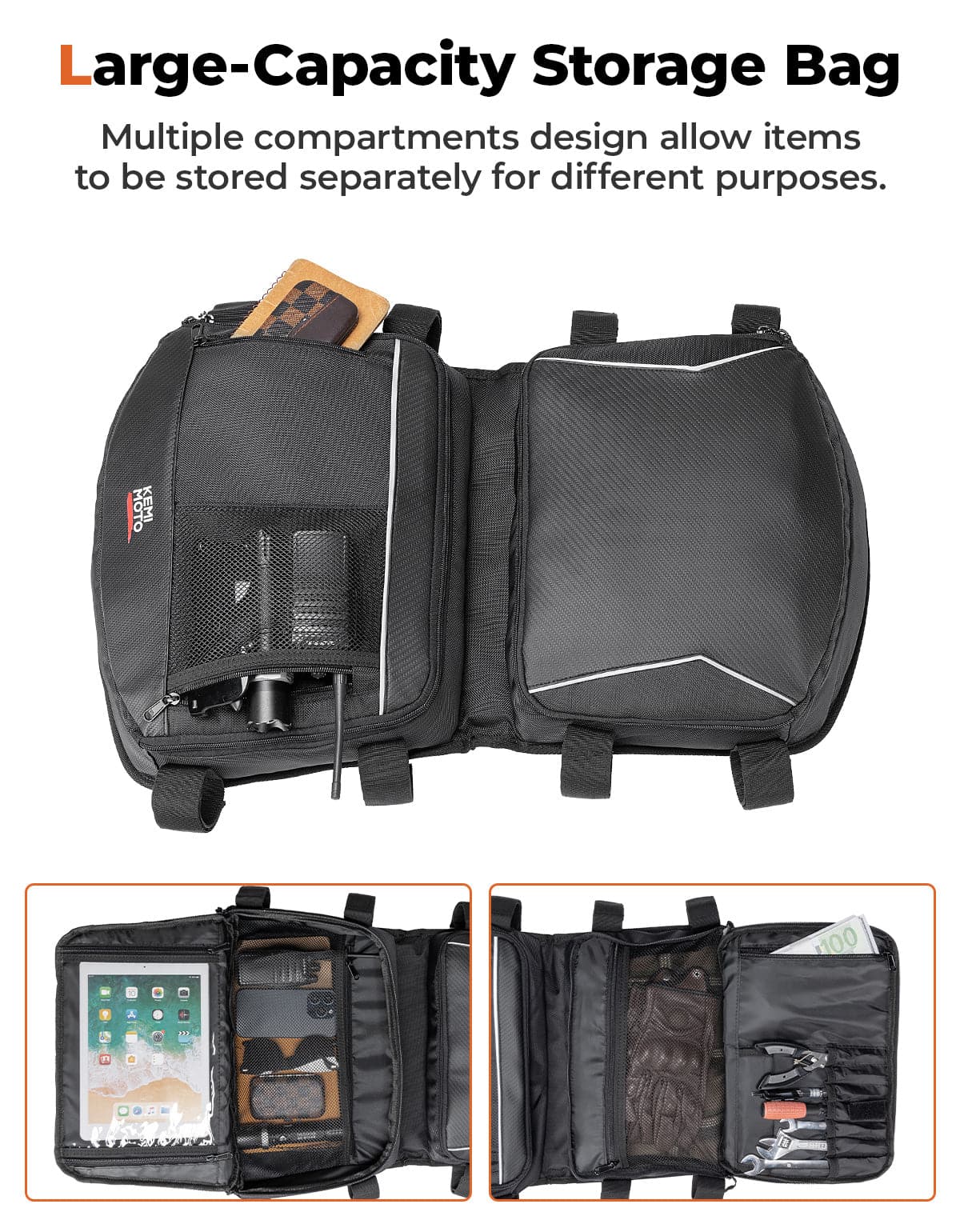 Roof Storage Bag with Tablet Holder for Can-Am Maverick X3 / X3 MAX - Image 5