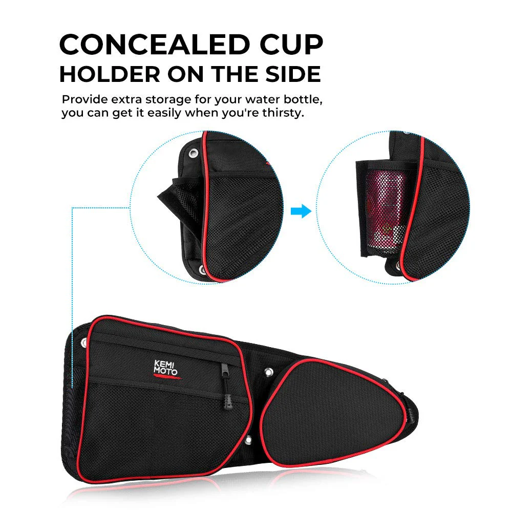 Front Side Door Bags with Knee Pad for Polaris RZR XP 1000 - Image 4