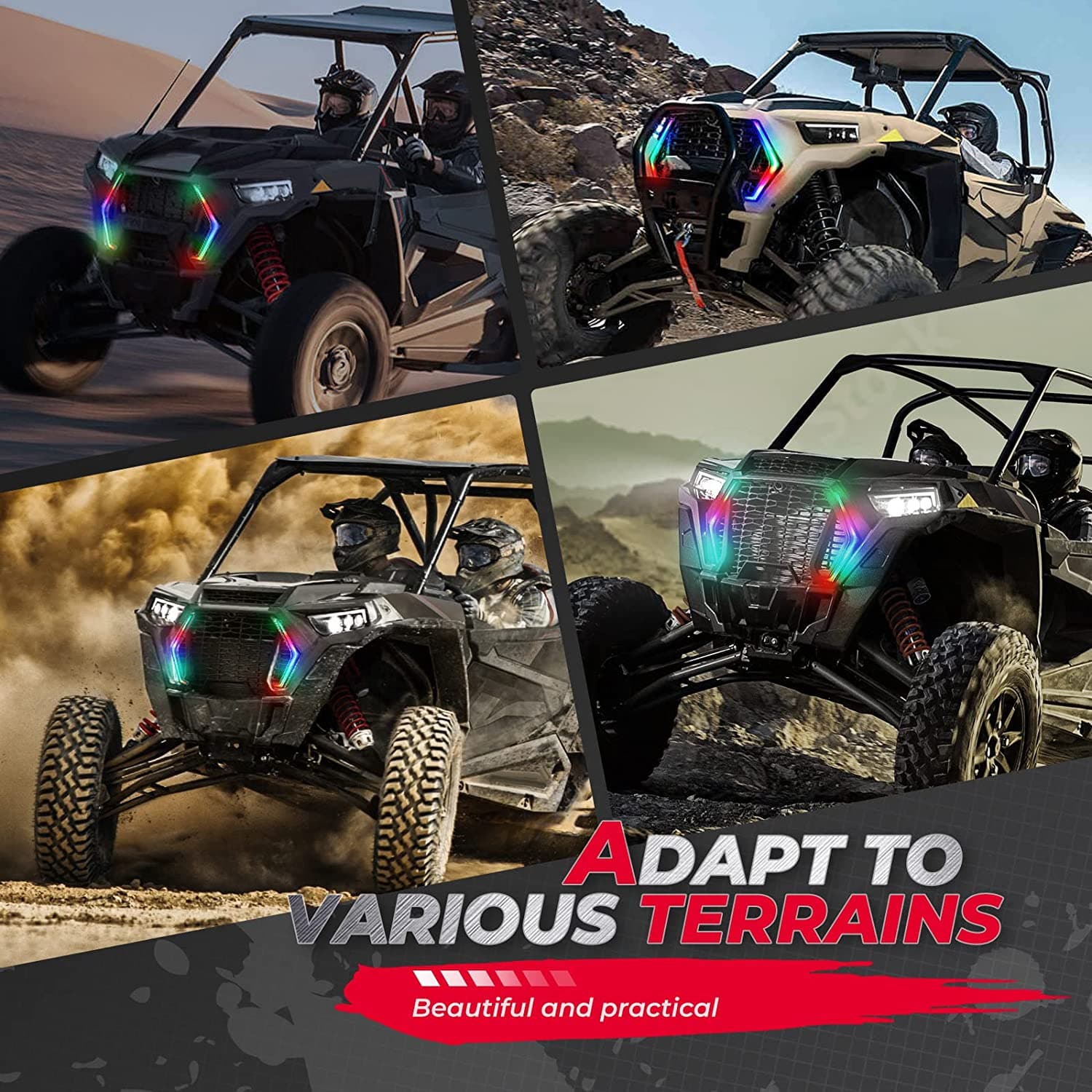 RGB Turn Signal Lights Fit Polaris RZR XP 1000 Turbo (2019-2023) - Image 7