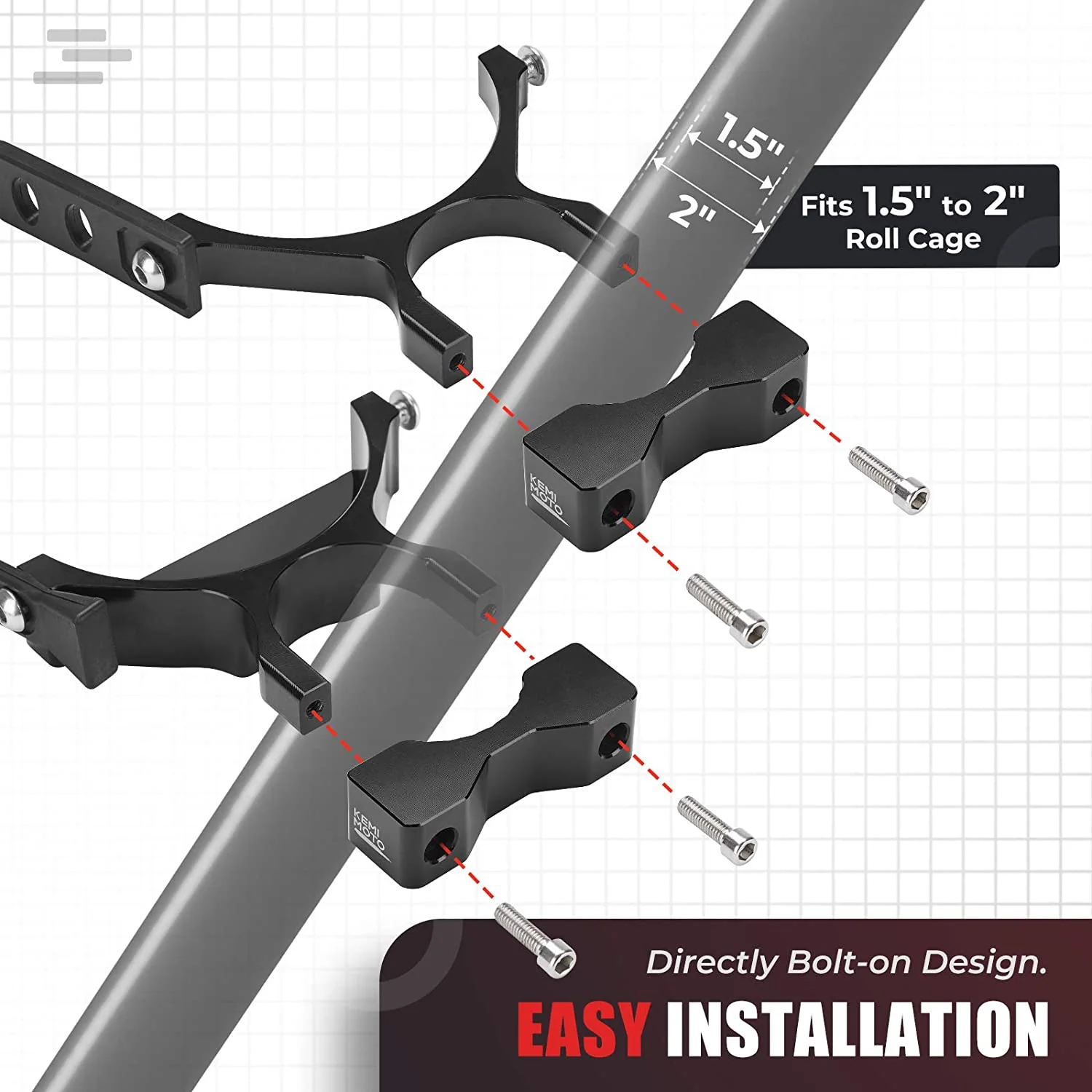 UTV Fire Extinguisher Holder Fit Polaris RZR, Can Am X3, Kawasaki Teryx - Image 3