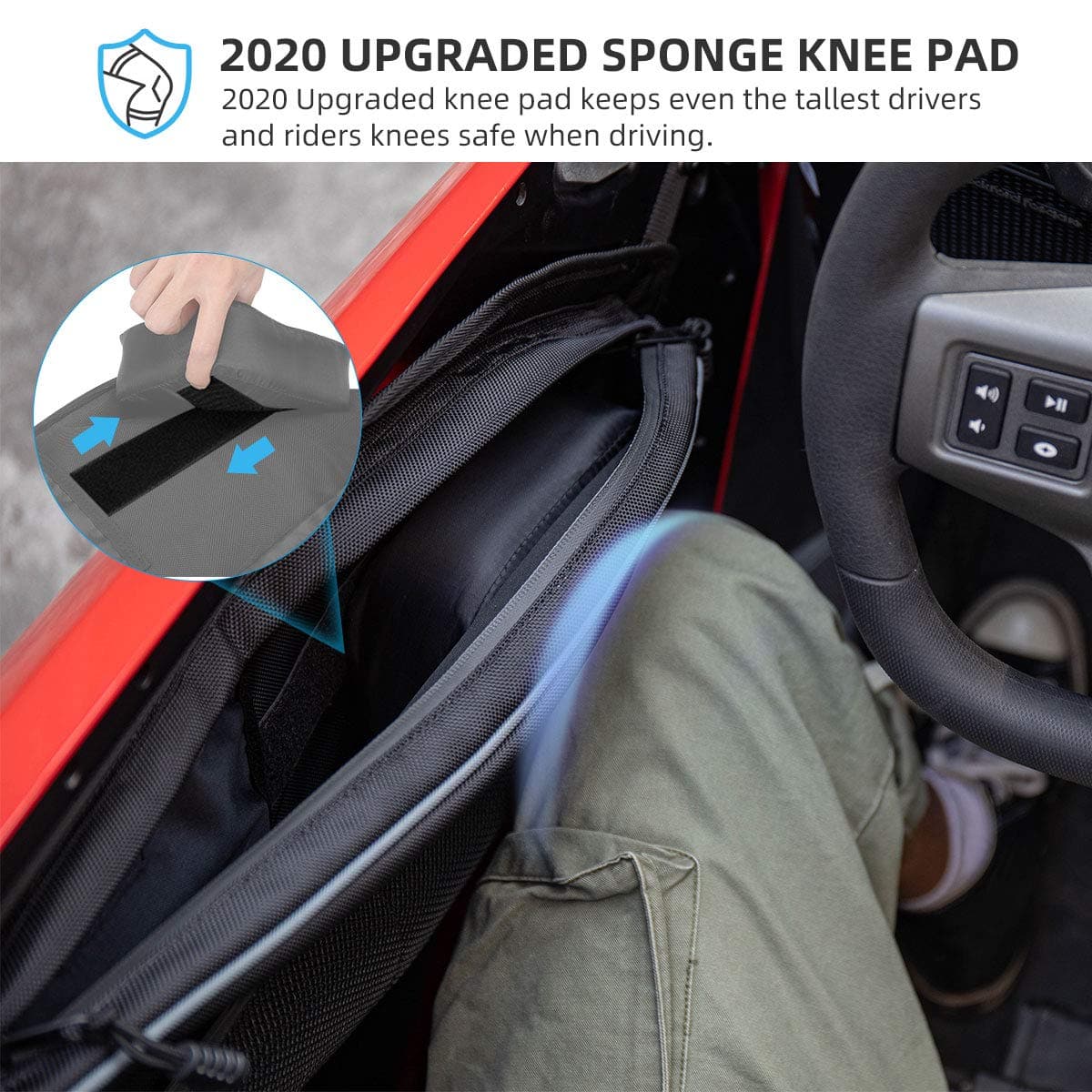 Front Door Bags with Removable Knee Pad for RZR PRO XP 2020-2024 - Image 2