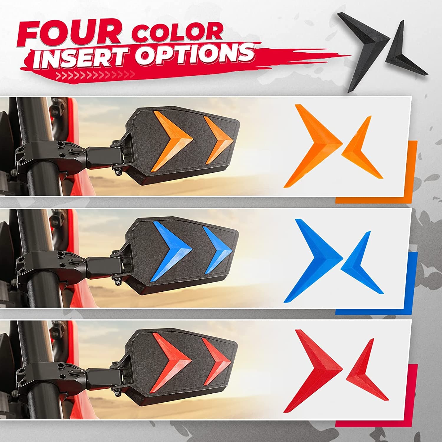 UTV Side View Mirrors for Can Am Maverick X3/ RZR w/ 1.75"-2'' Roll Bar (1 pair) - Image 8