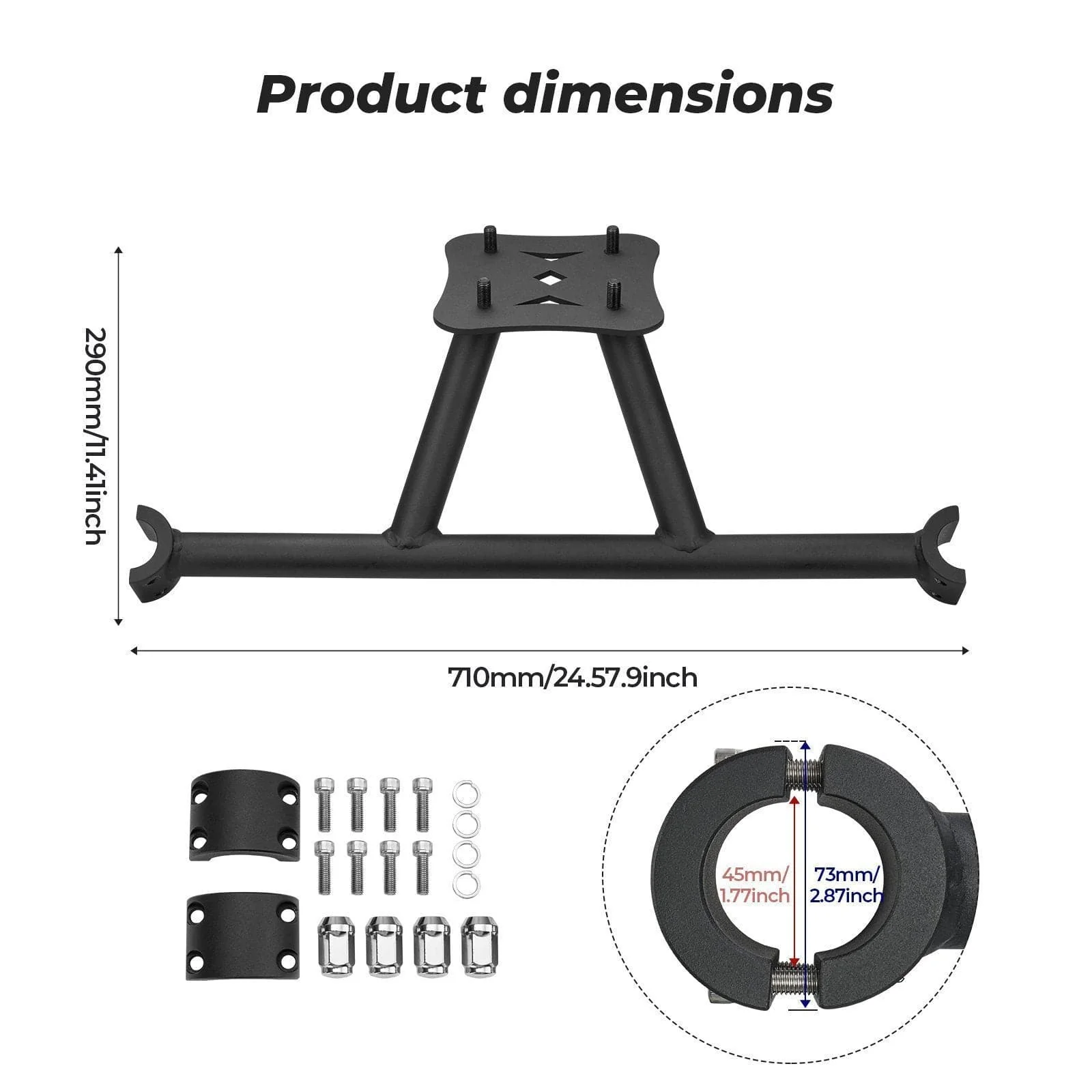 Spare Tire Carrier Mount & Side Nerf Bars Rock Sliders for Polaris RZR XP 1000 - Image 7
