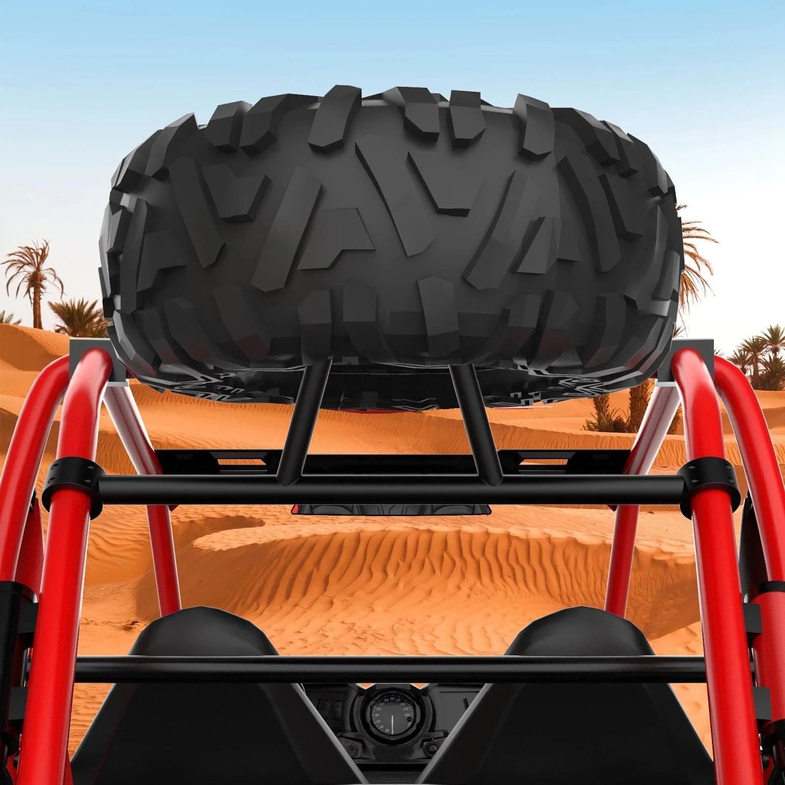 Spare Tire Carrier Mount & Side Nerf Bars Rock Sliders for Polaris RZR XP 1000 - Image 8