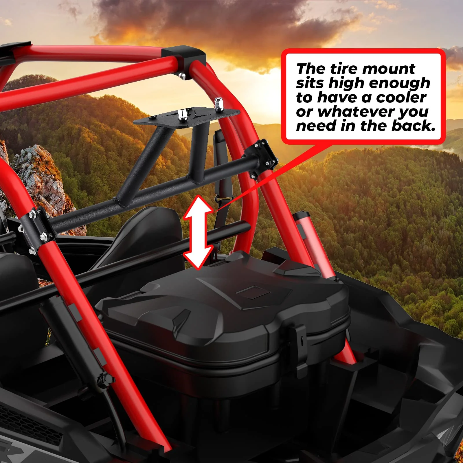 Spare Tire Carrier Mount for Polaris RZR XP 1000/4 1000 /Turbo - Image 4