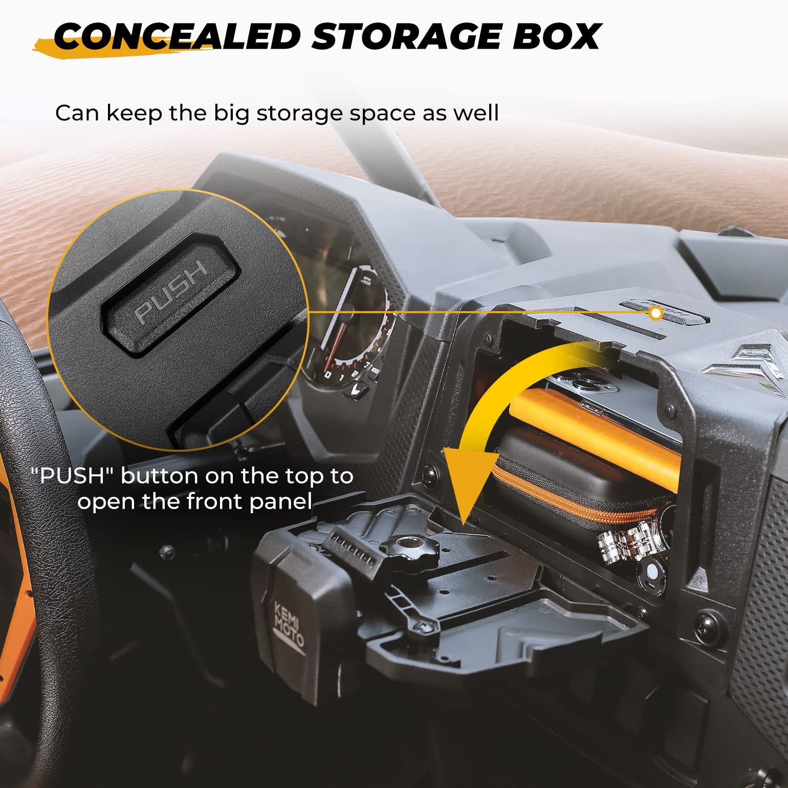 Electric Device GPS Mount Storage Box for Polaris RZR XP 1000/ XP Turbo - Image 3