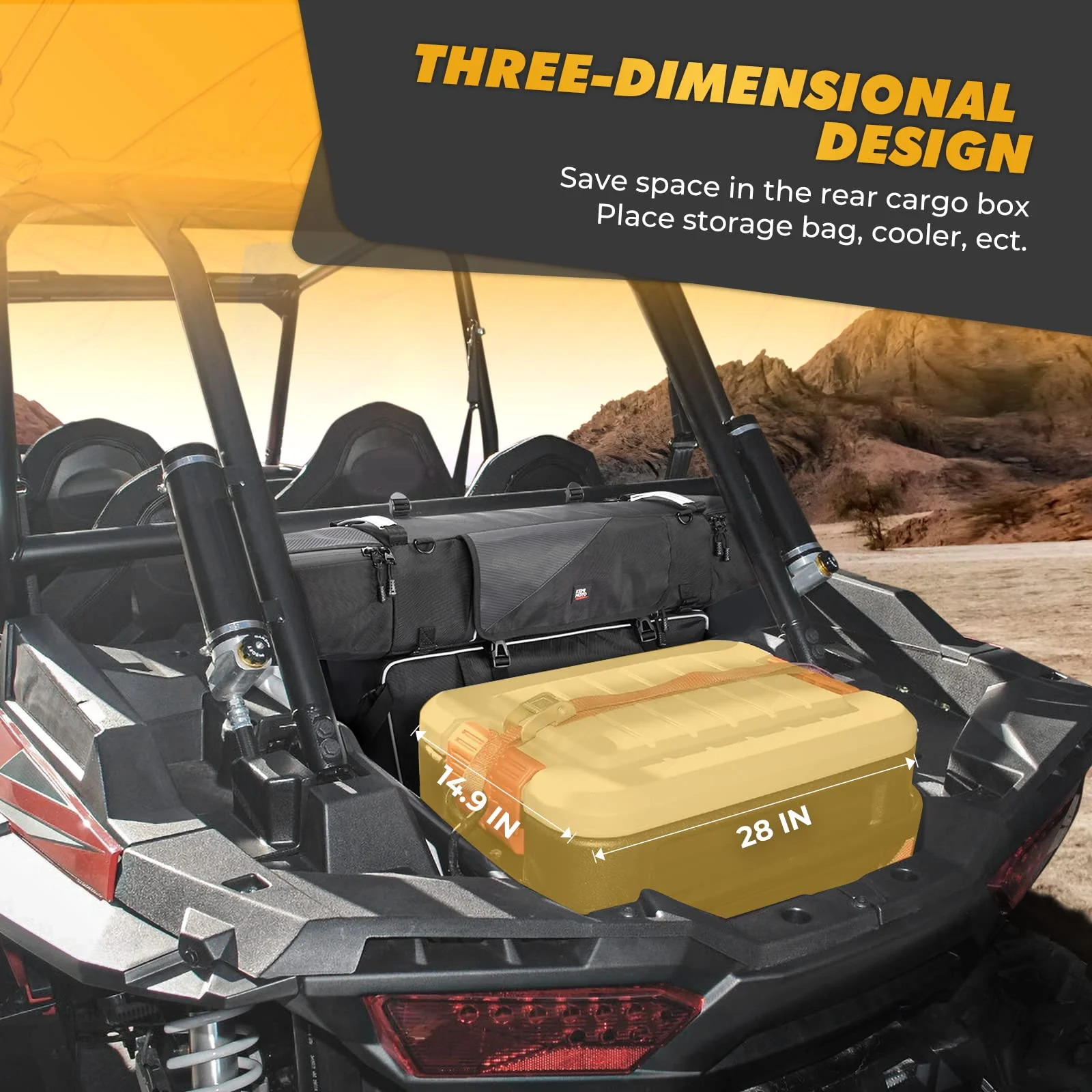 Upgraded 1680D Rear Cargo Bag for Polaris RZR XP 1000 2014-2023 - Image 3