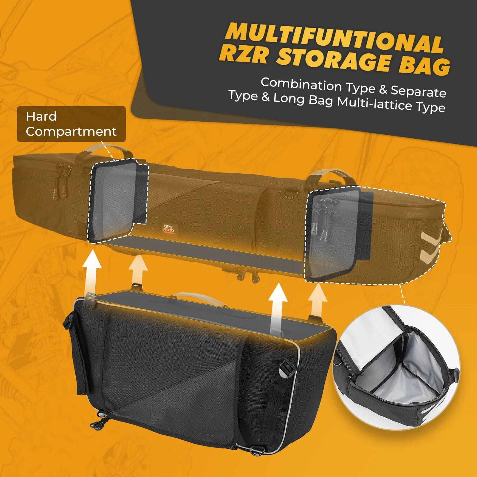 Upgraded 1680D Rear Cargo Bag for Polaris RZR XP 1000 2014-2023 - Image 4