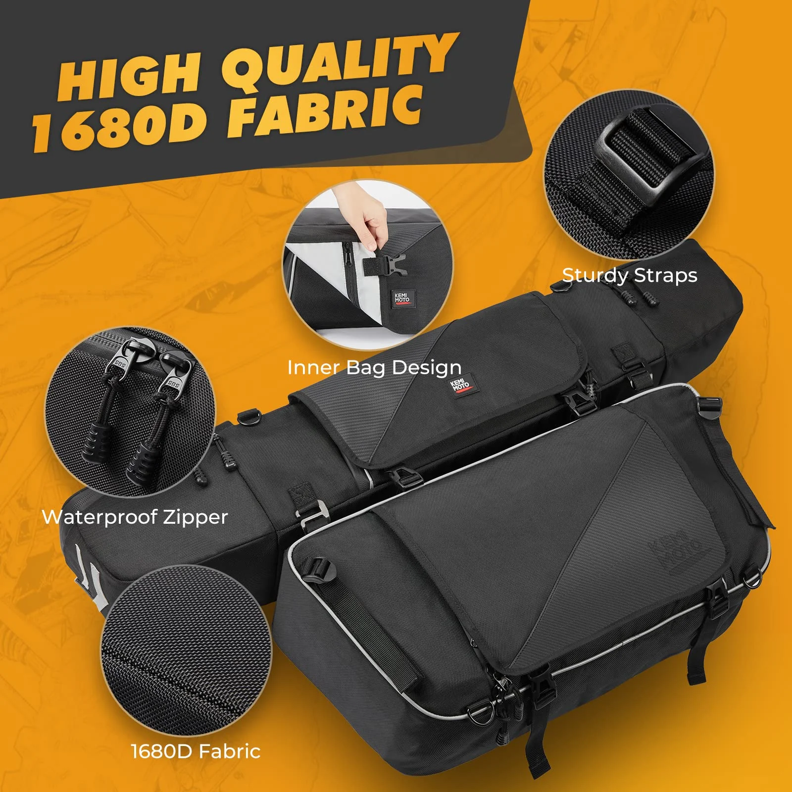 Upgraded 1680D Rear Cargo Bag for Polaris RZR XP 1000 2014-2023 - Image 6