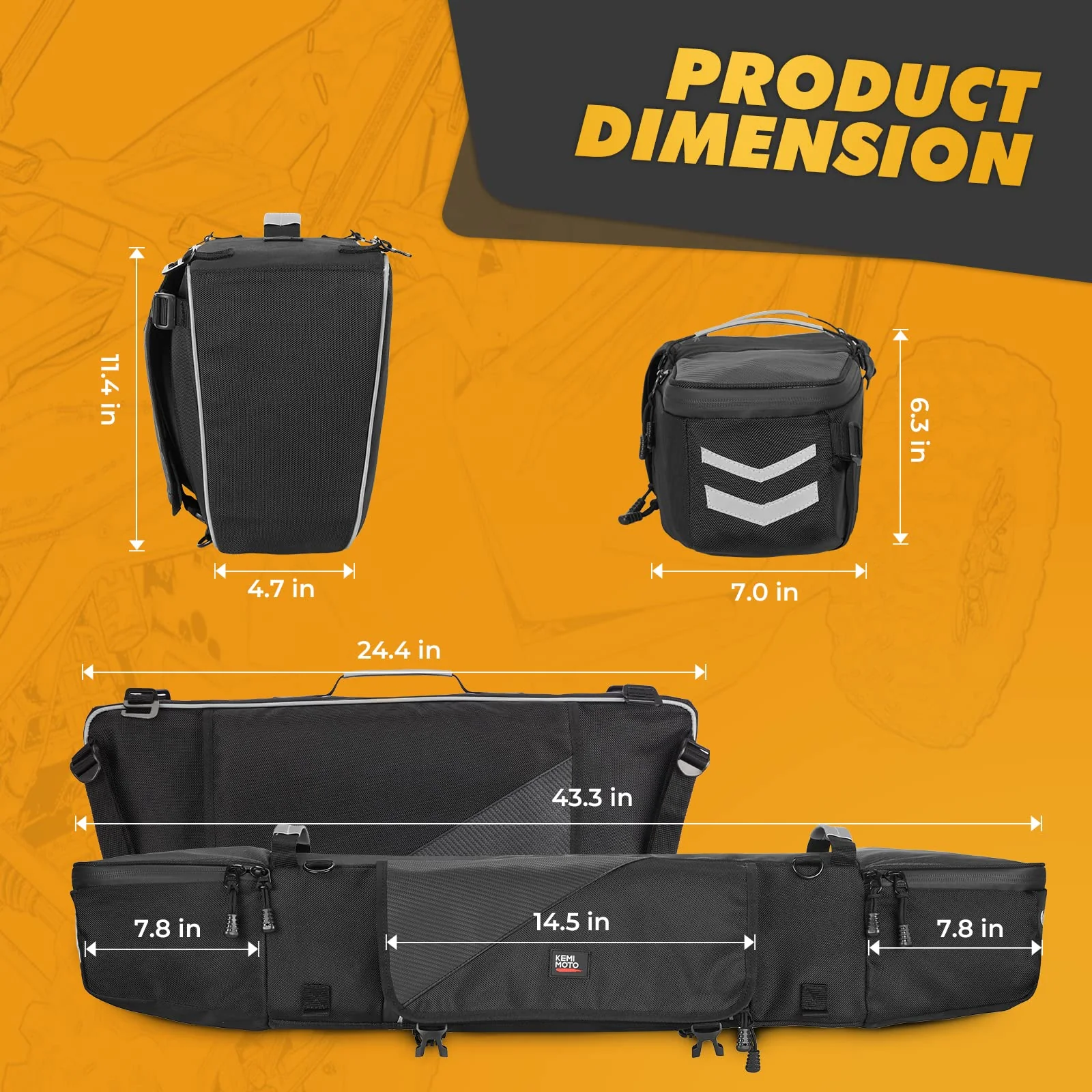 Upgraded 1680D Rear Cargo Bag for Polaris RZR XP 1000 2014-2023 - Image 7