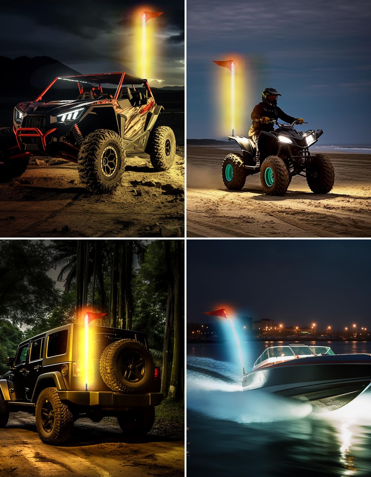 LED Whip Lights for ATV/UTV/RZR (5FT & RGB - 1PC) - Image 5