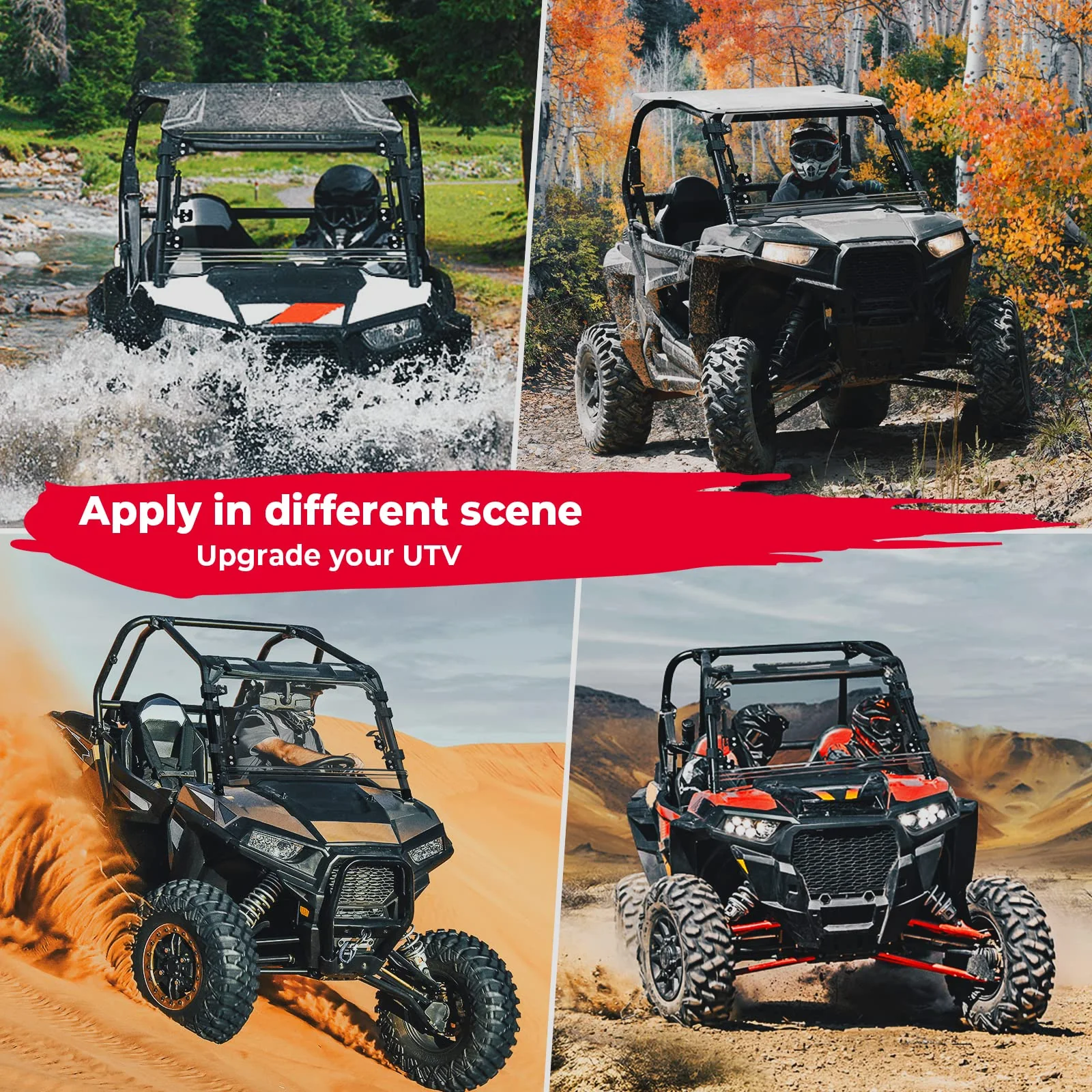 4-IN-1 Flip Windshield for RZR XP 1000/RZR 900/Trail S 900 - Image 7