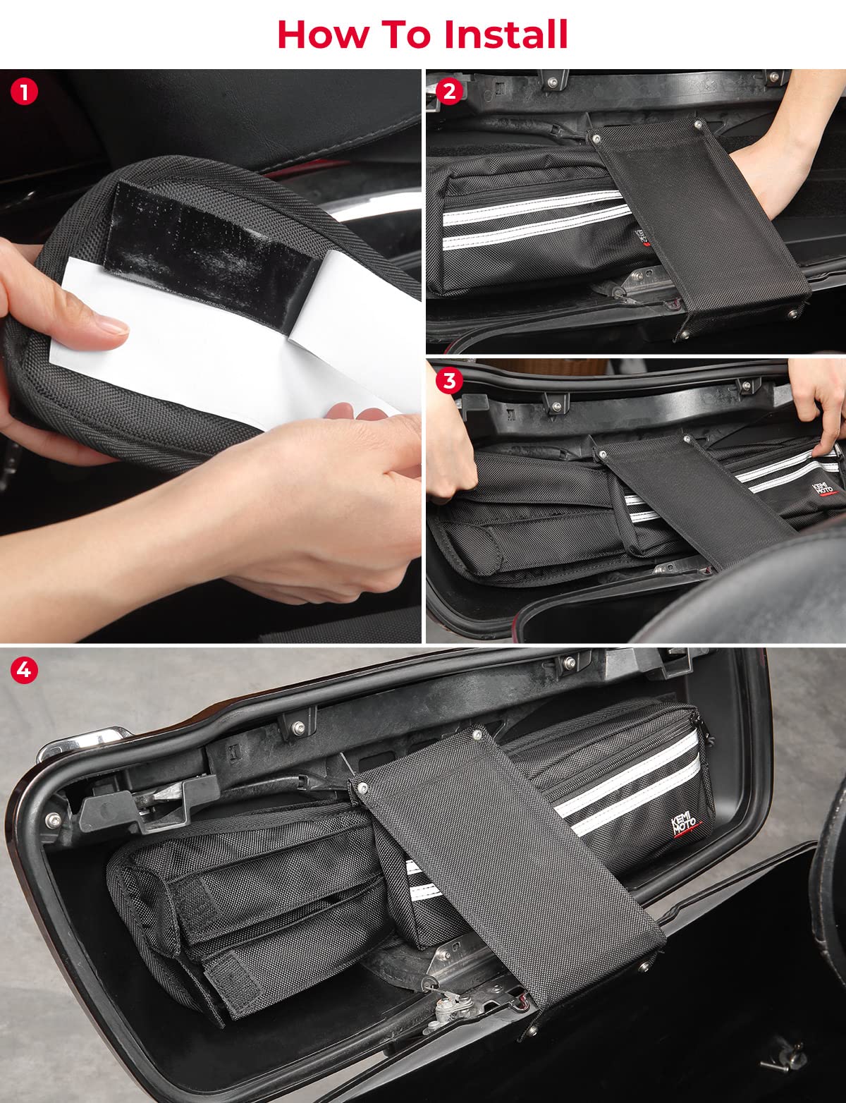 Saddlebag Lid Organizers 2 Pack for Touring Street Glide Road King - Image 3