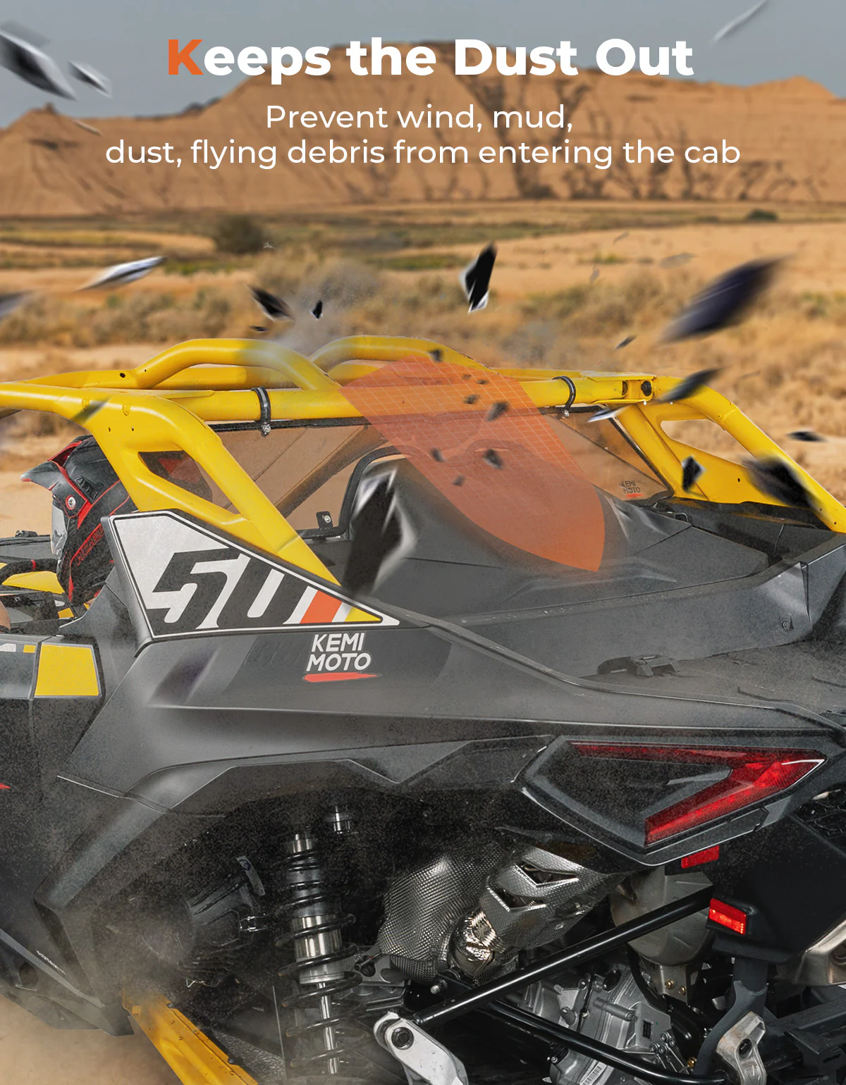 Scratch Resistant Tinted Rear Windshield for Can-Am Maverick R 2024+ - Image 2