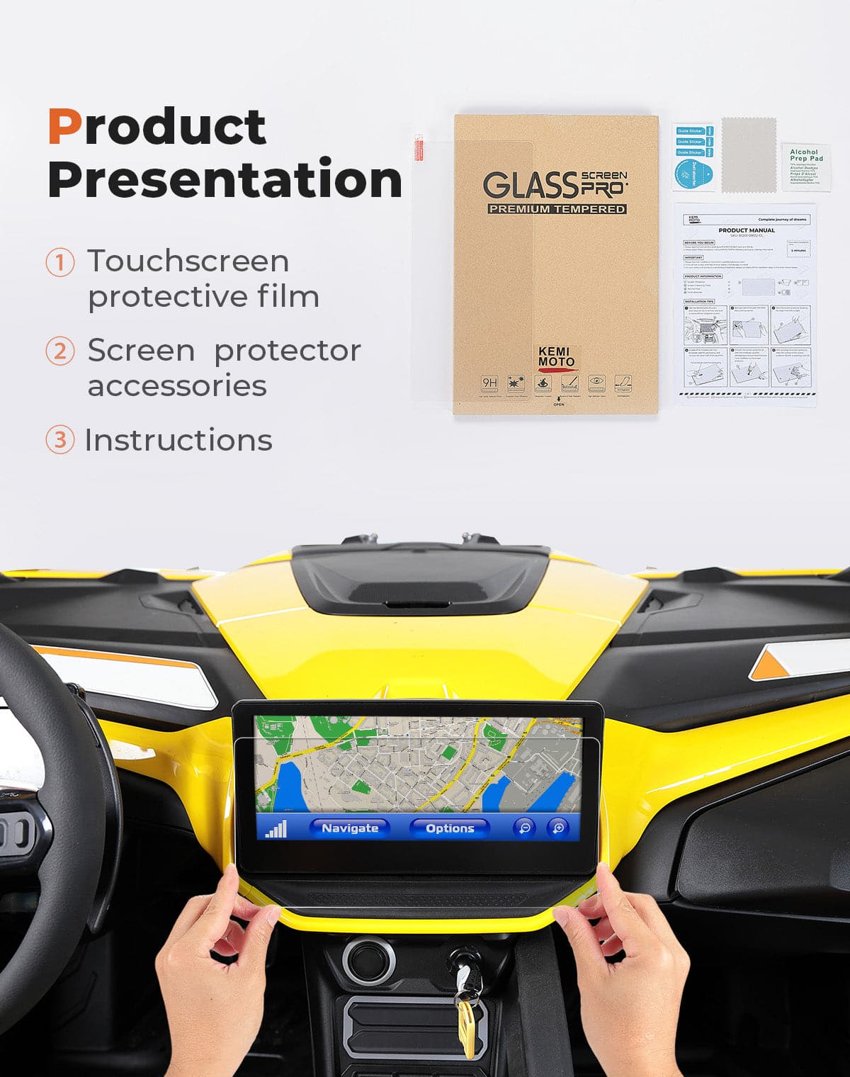 Screen Protector 10.5" × 4.9“ for Can-Am Maverick R | Ski-Doo - Image 4