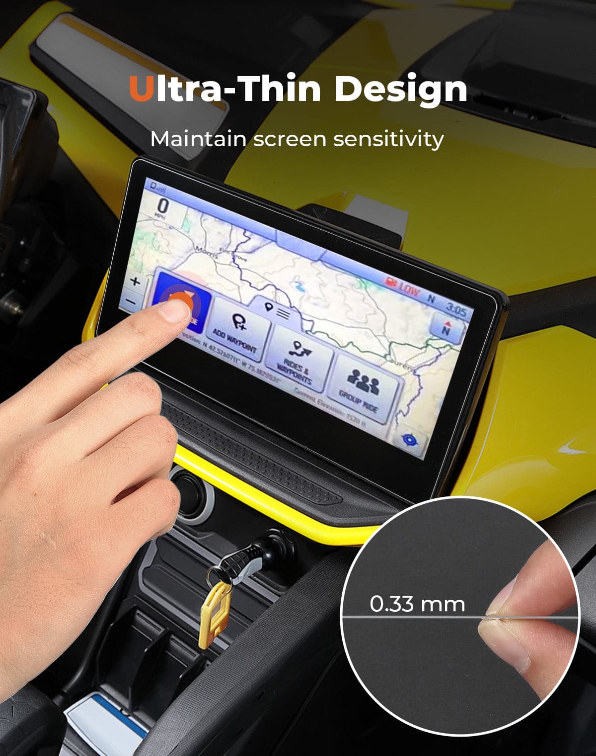 Screen Protector 10.5" × 4.9“ for Can-Am Maverick R | Ski-Doo - Image 5