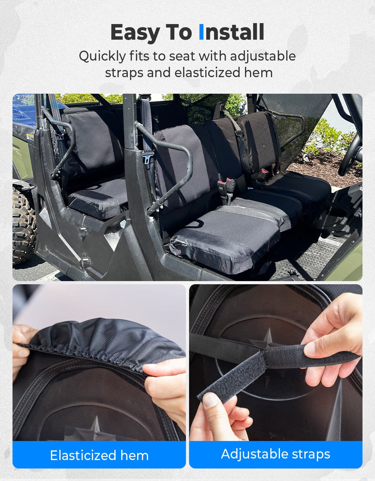 Water-resistant Seat Cover with Storage Pocket for Tracker 800SX - Image 6