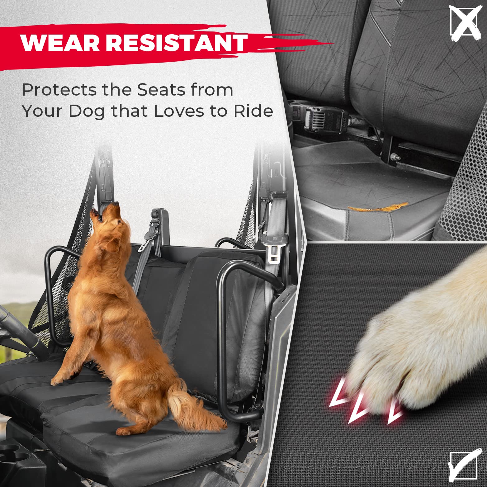UTV Front & Rear Seat Covers for Polaris Ranger Crew XP 1000 - Image 2