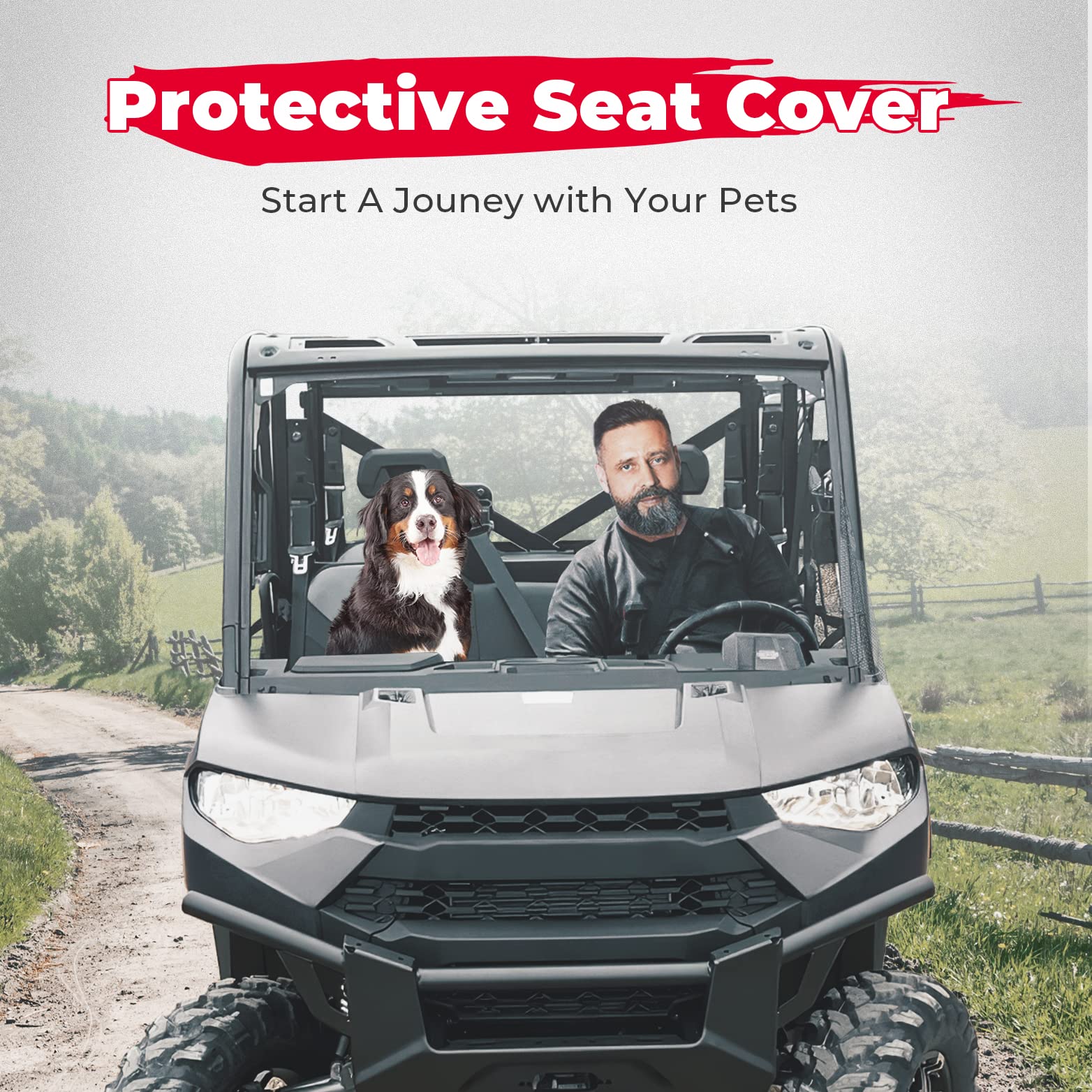 Seat Cover with Headrest Cover for Polaris Ranger Crew 1000/Crew XP 1000 - Image 7
