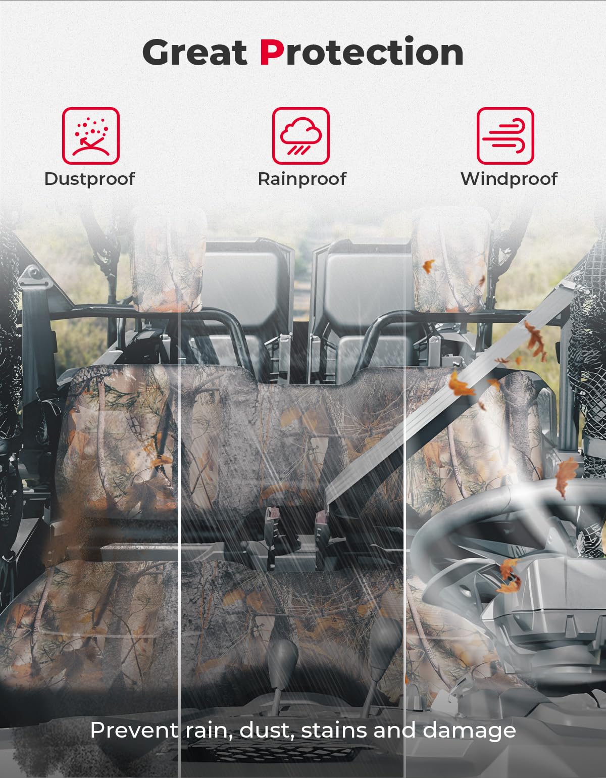 Seat Covers for Honda Pioneer 700 700-4 2014-2024 (Camo) - Image 2