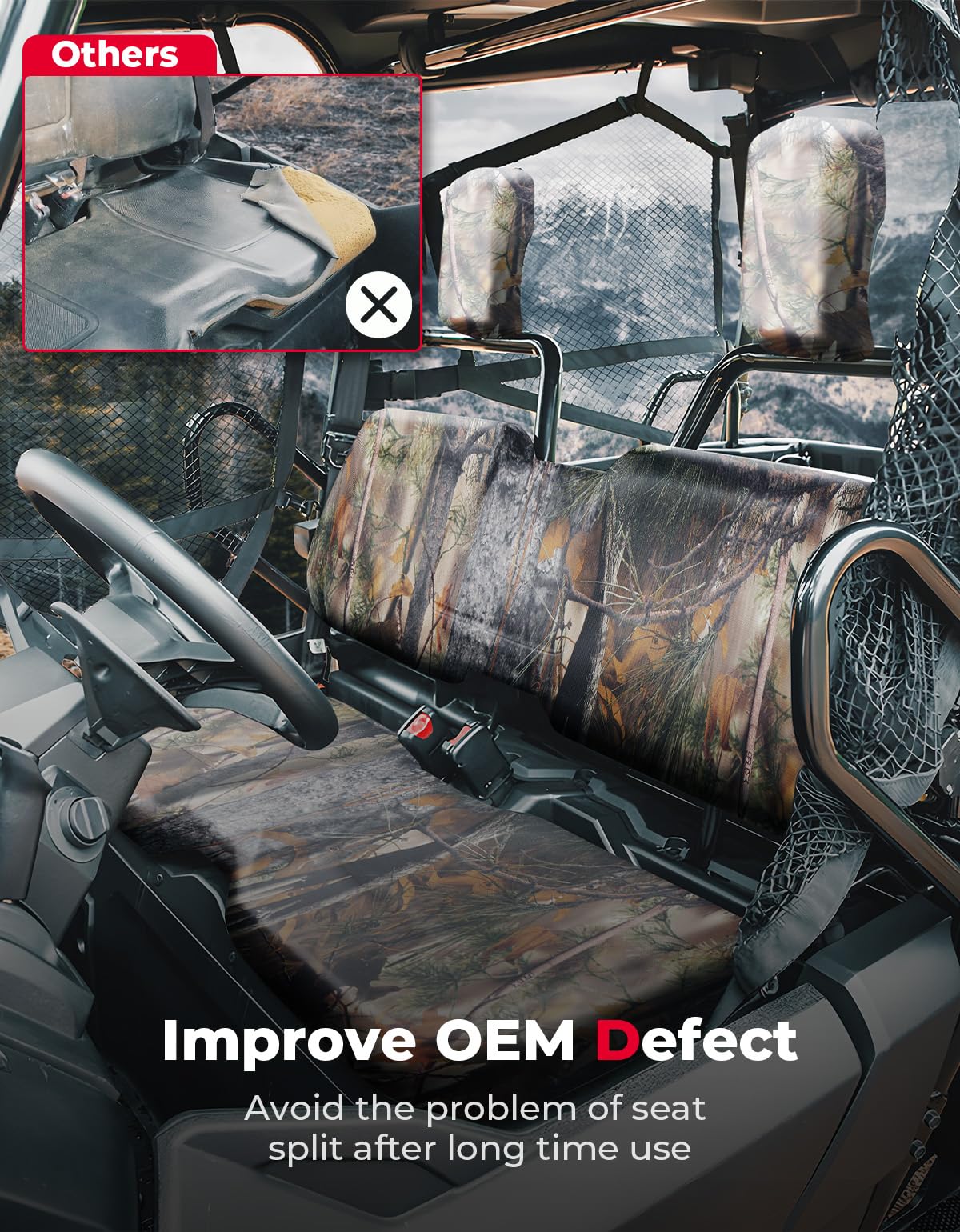 Seat Covers for Honda Pioneer 700 700-4 2014-2024 (Camo) - Image 4