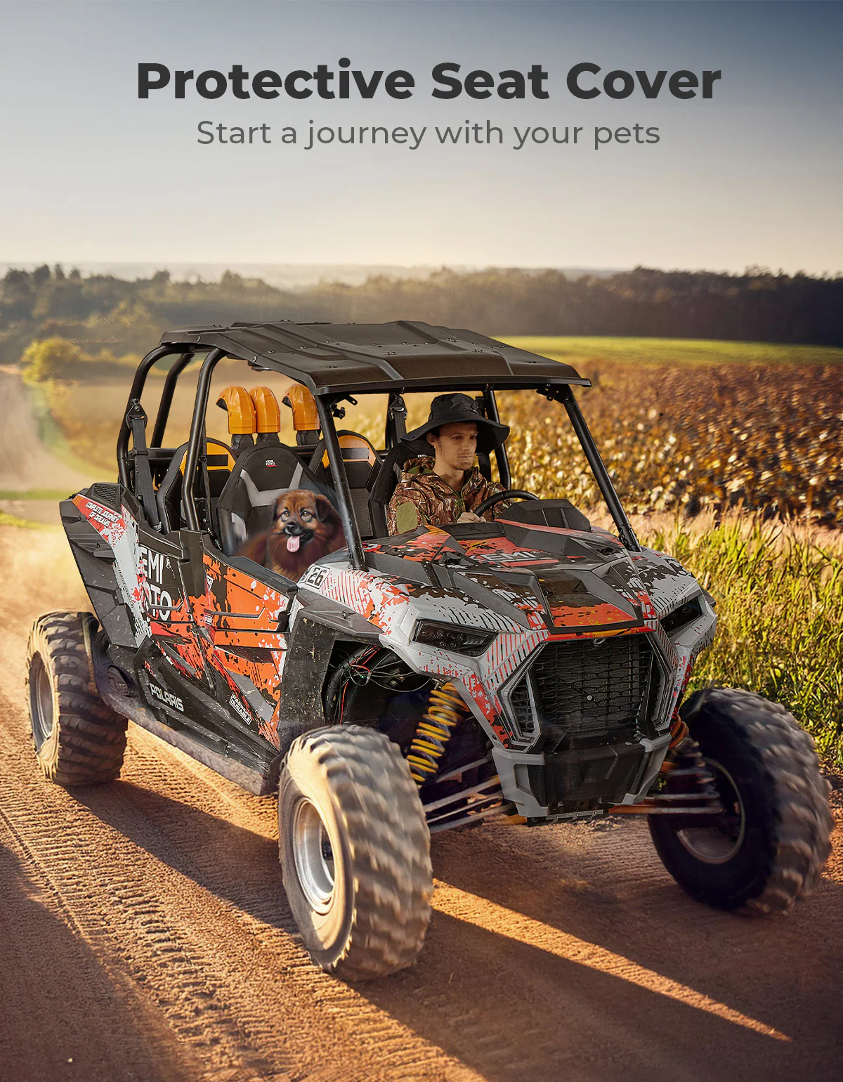 Seat Covers Water-Resistant 1680D for Polaris RZR XP 1000/Turbo 2014-2023 - Image 6