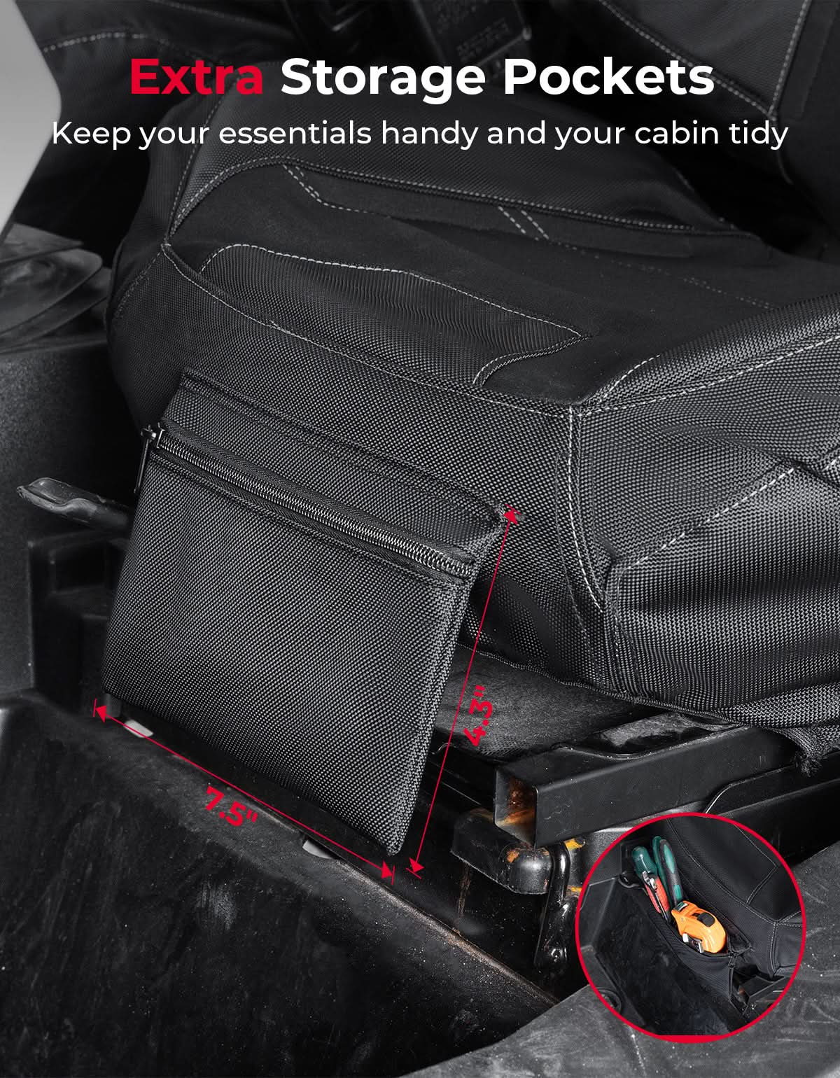 Seat Covers with Pocket for Polaris RZR XP 1000 / XP Turbo / RS1 (2014–2023) - Image 4