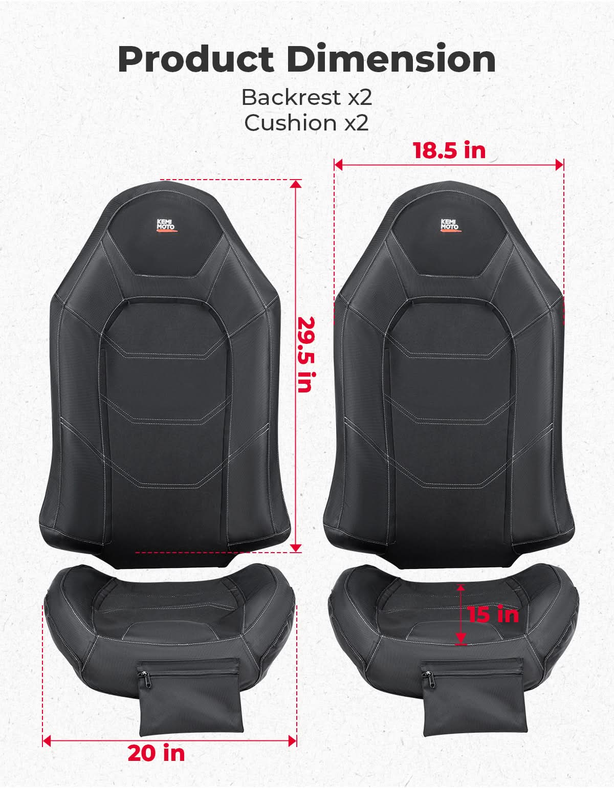 Seat Covers with Pocket for Polaris RZR XP 1000 / XP Turbo / RS1 (2014–2023) - Image 7