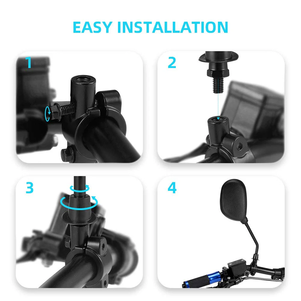 8MM ATV/Bike Rear View Mirrors for Snowmobile Scooter Sportsman - Image 5