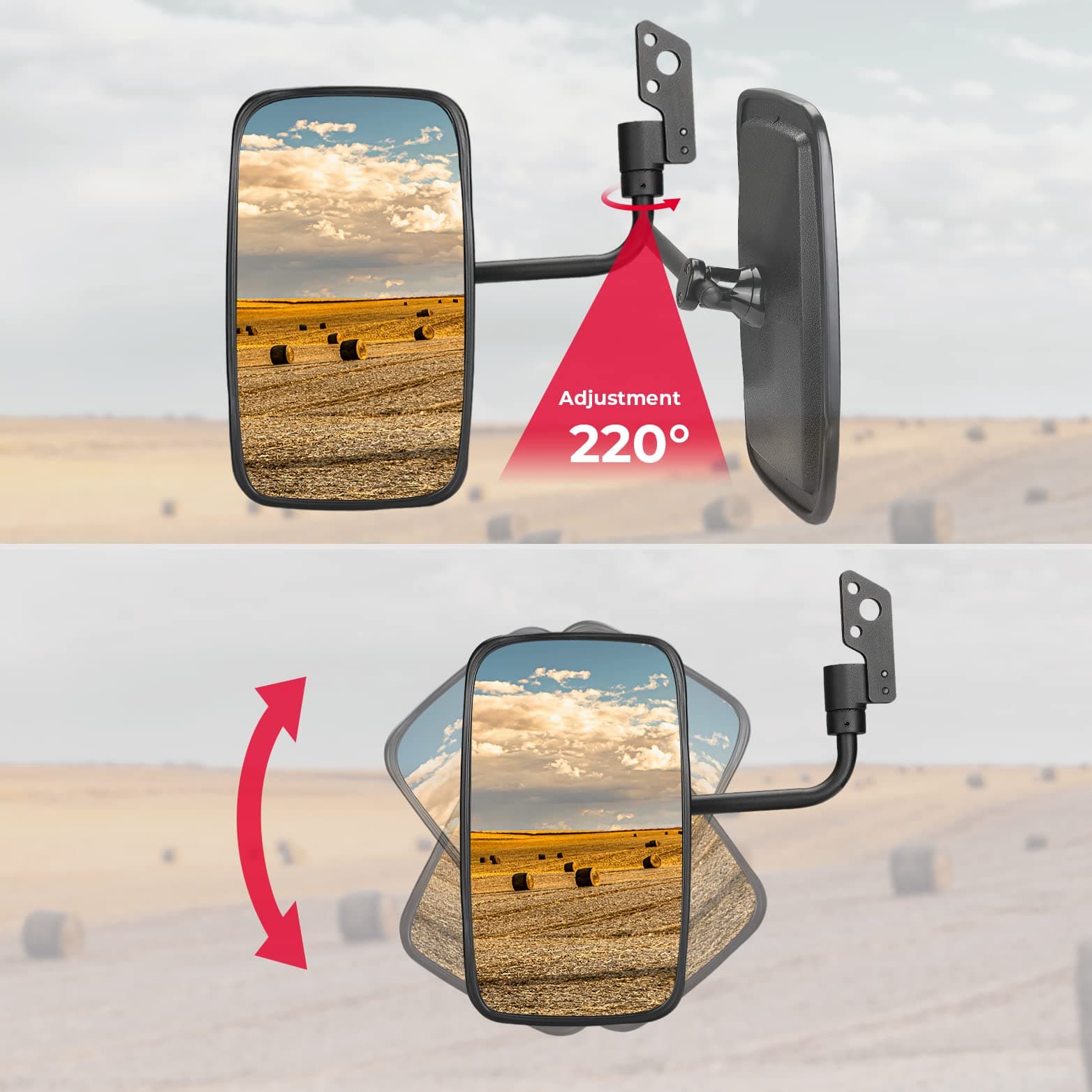 Set of Side View Mirrors for Kubota RTV X1100C - Image 2