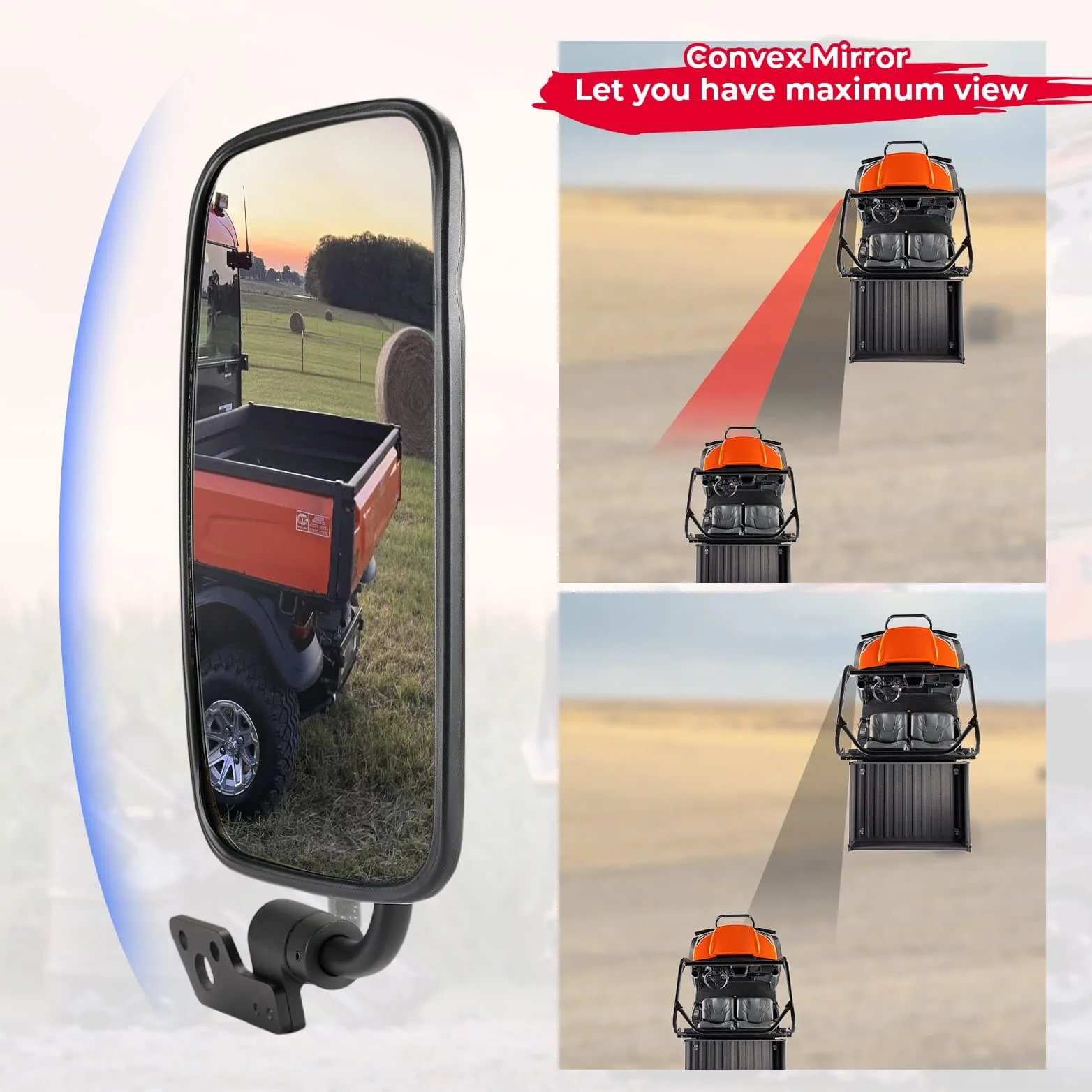 Set of Side View Mirrors for Kubota RTV X1100C - Image 4