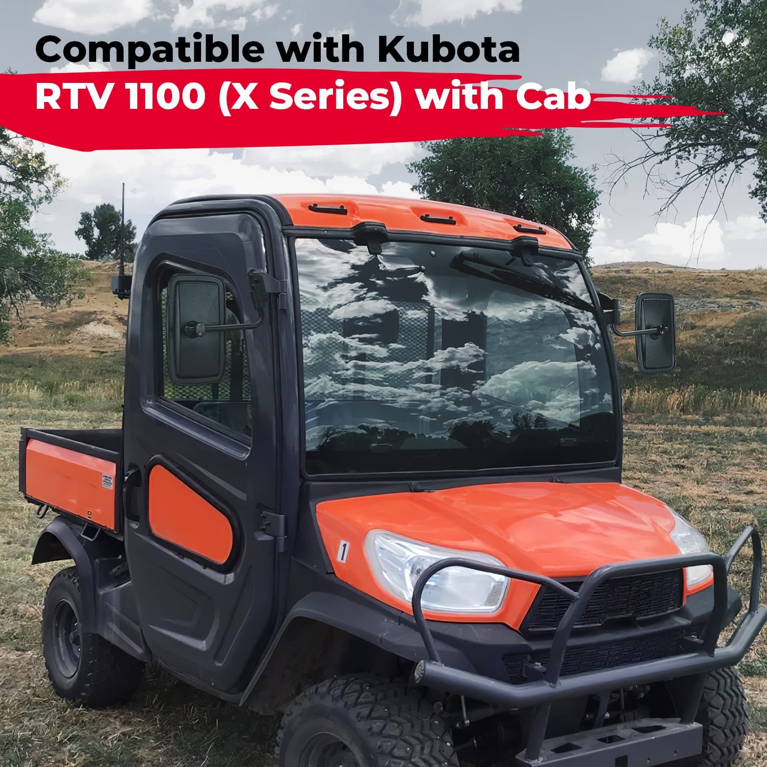 Set of Side View Mirrors for Kubota RTV X1100C - Image 6