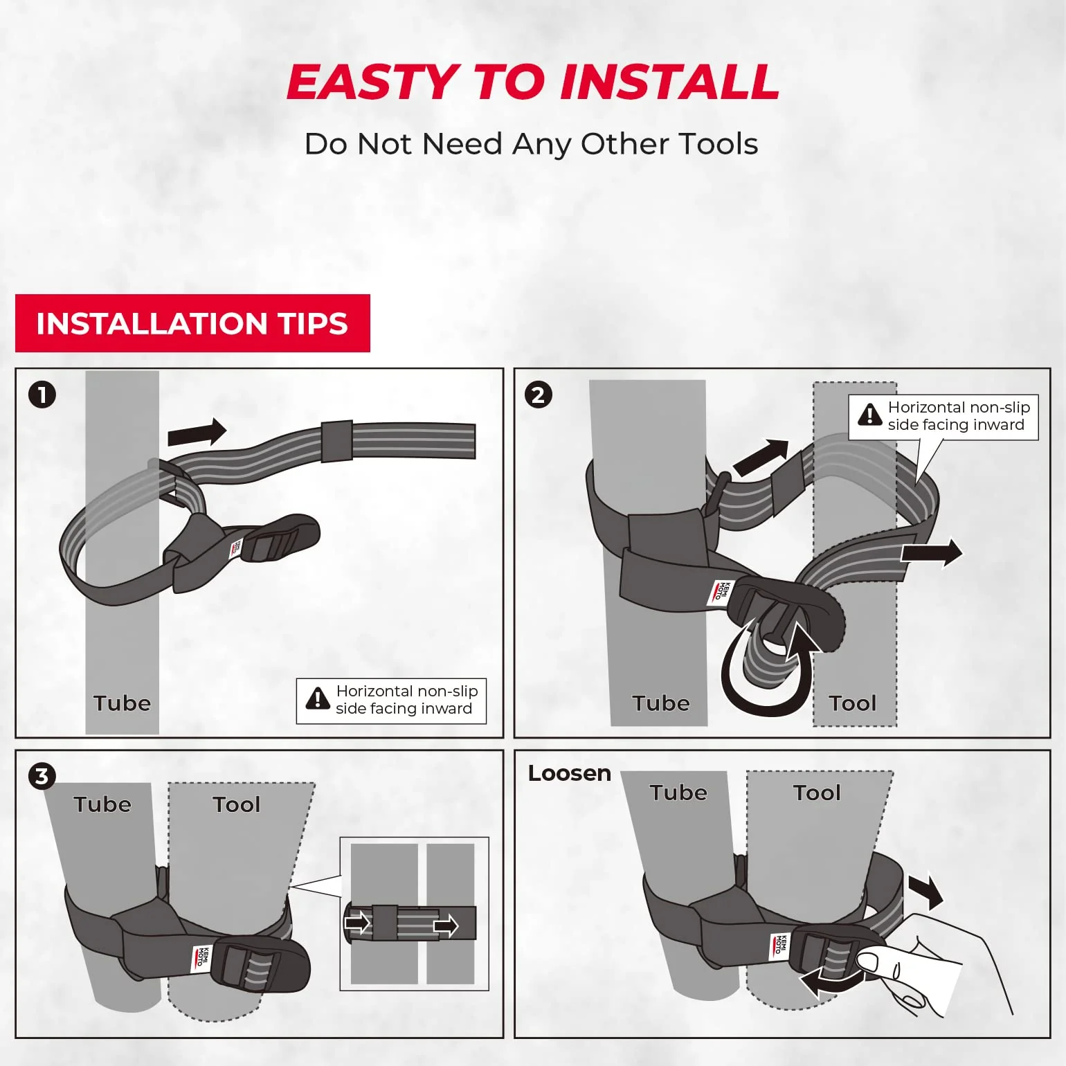 Shovel Holder Rubber Roof Rack Straps Fits 1.5"-3.5" Diameter Tools - Image 5