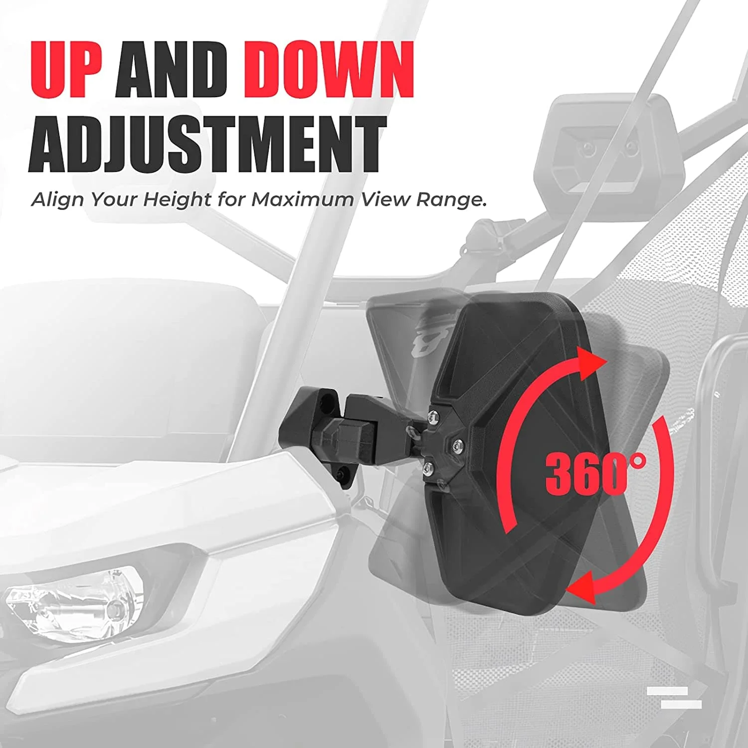 Side Mirrors Aluminum for Can Am Defender (one pair) - Image 5
