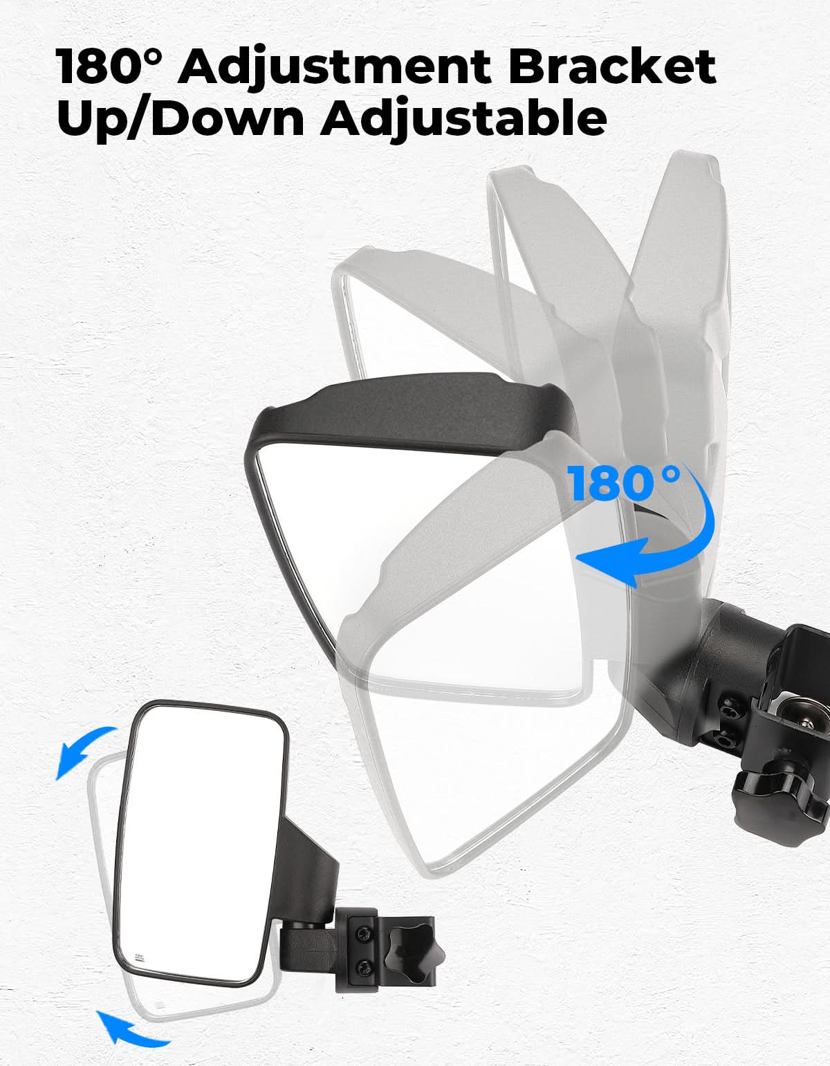 Side Mirrors For Golf Cart Square Tube Mount - Image 5