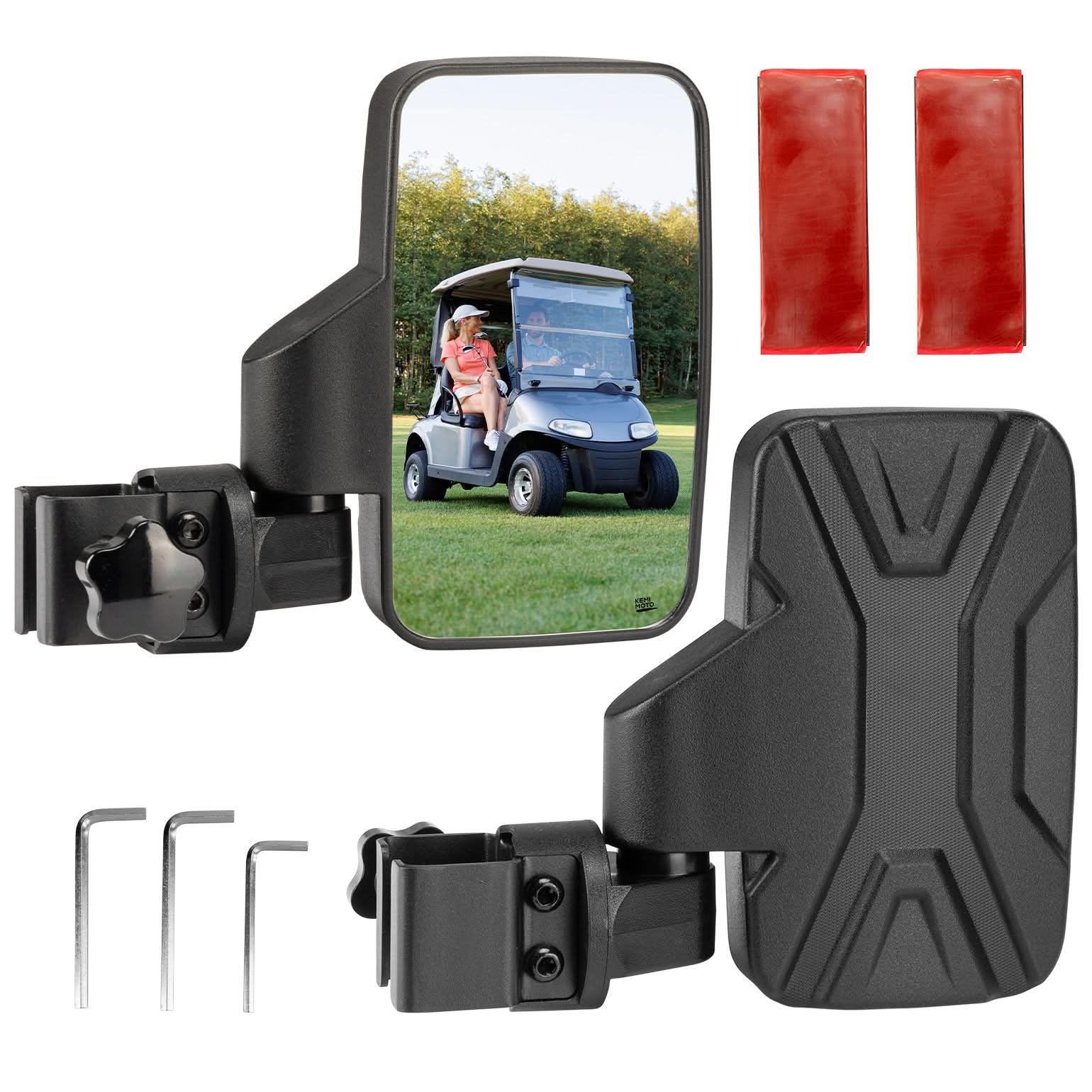 Side Mirrors For Golf Cart Square Tube Mount - Image 8