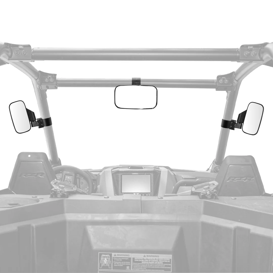 Side Mirrors and Rear Mirror for Can Am Commander 1.75" to 2" Roll Bar - Image 8