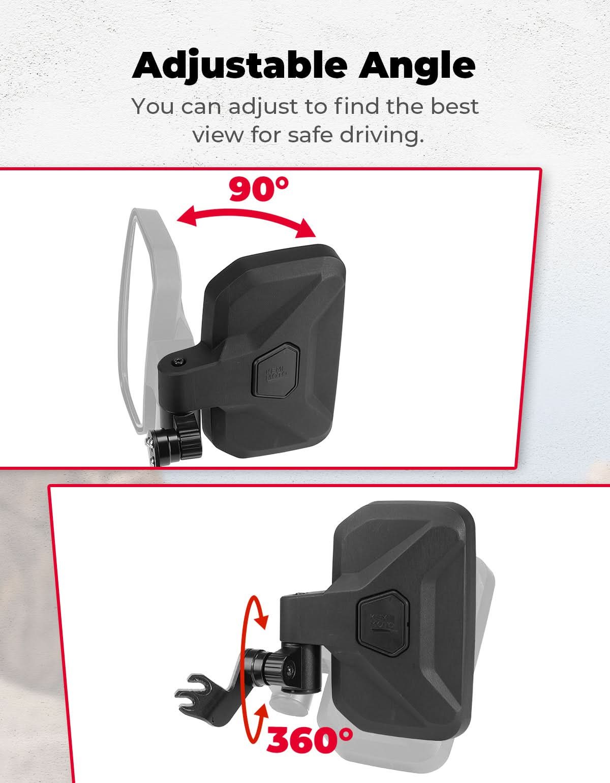 Side Mirrors with Spring Back Feature for Polaris General 1000 / XP 1000 / 4 1000 (2016–2026) - Image 4