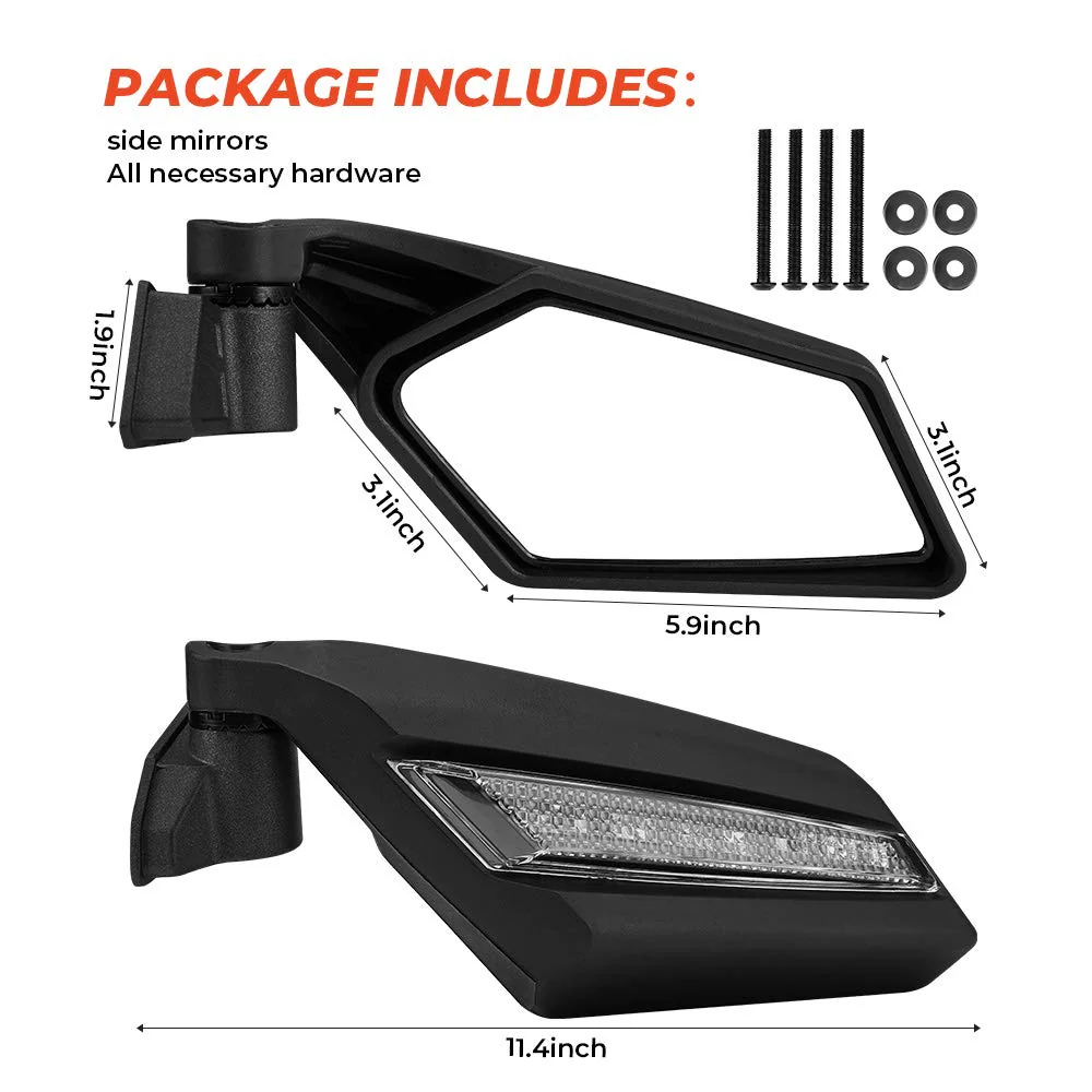 One Pair LED Side Mirrors for Can-Am Maverick X3 | X3 MAX - Image 4