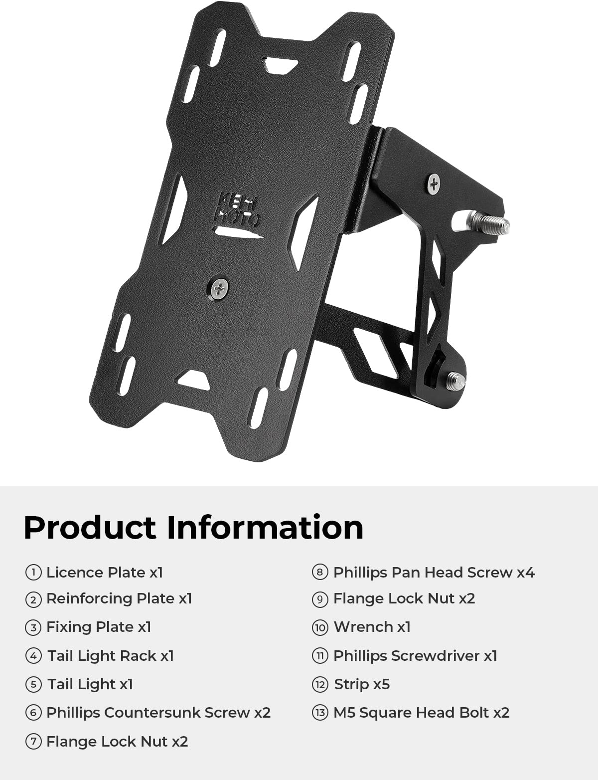 Motorcycle Side License Plate Holder Bracket with LED Light for Sportster S RH1250 - Image 4