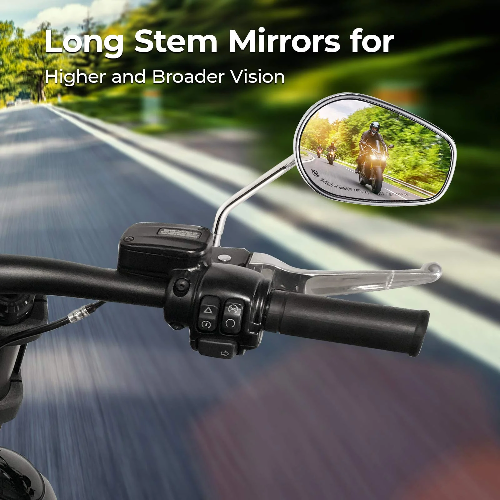 Side Rear View Mirrors with M8 Thread for Harley - Image 5