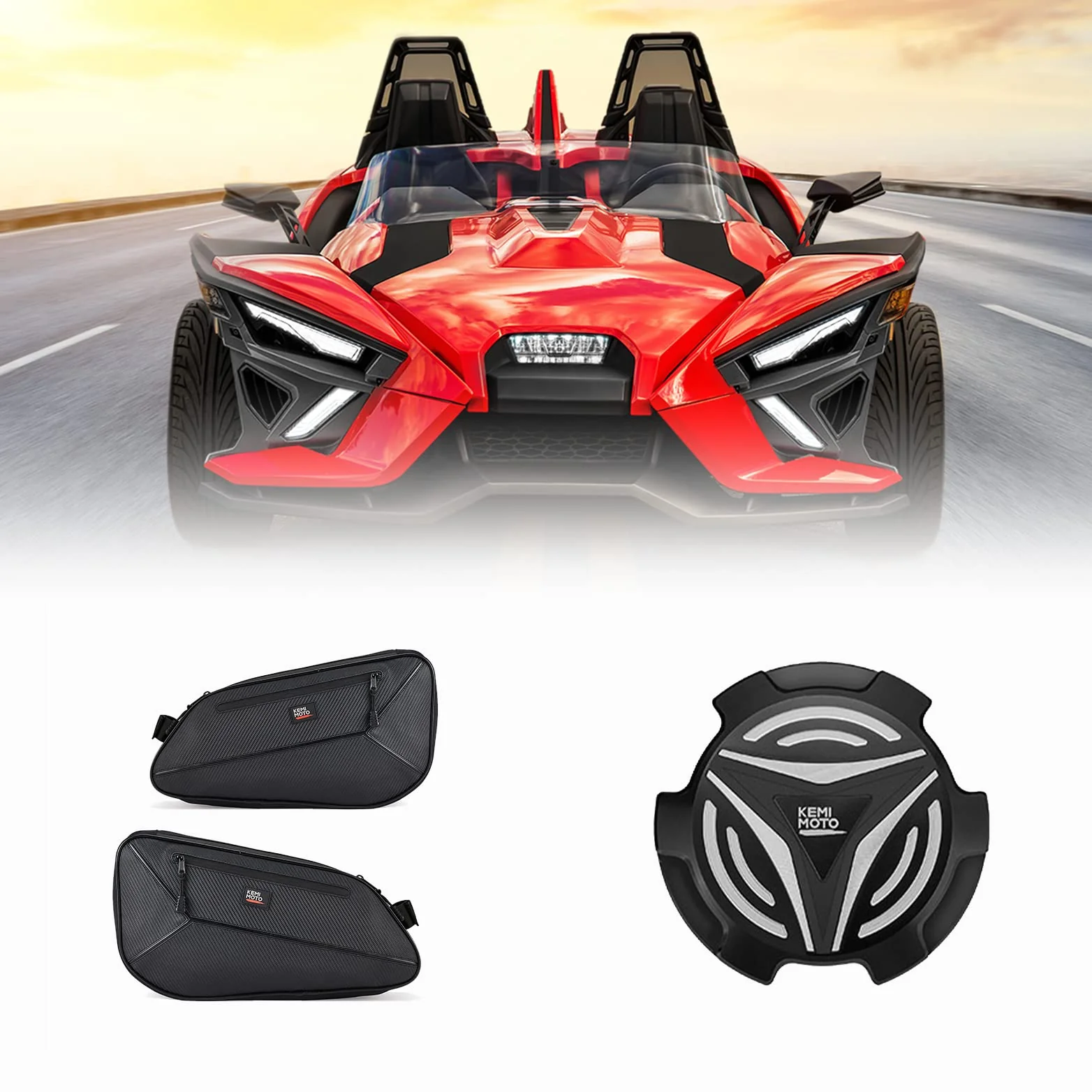 Side Storage Bags & Aluminum Gas Cap for Polaris Slingshot - Image 10