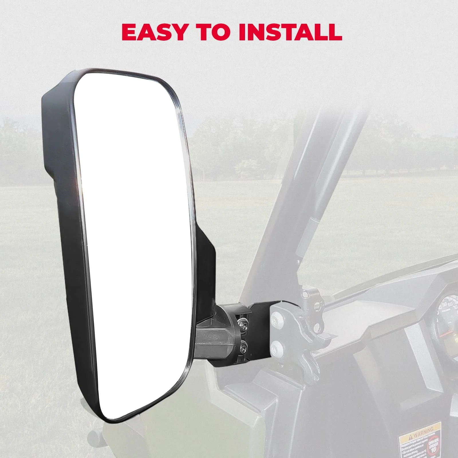 10" Large UTV Side Mirrors w/ Pro-fit cage for Polaris RZR Ranger General UFORCE - Image 2
